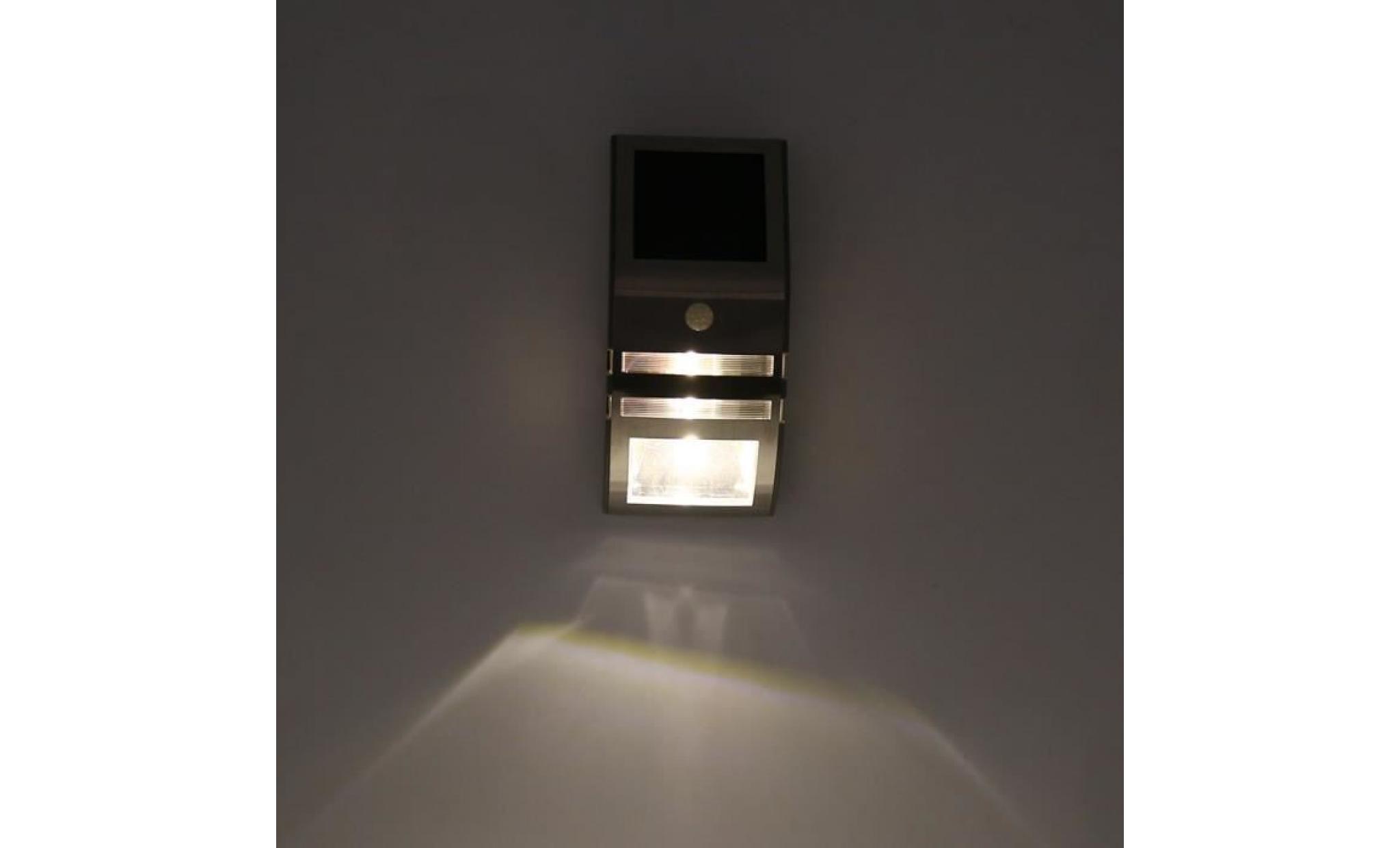 applique exterieure solaire led pir détecteur de mouvement extérieur lampe de sécurité murale   blanc froid pas cher