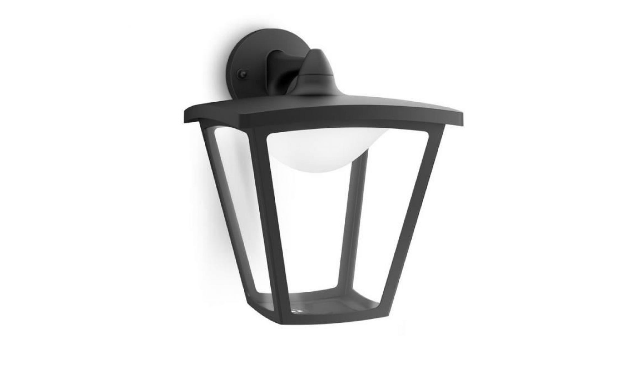 applique lanterne led cottage ip44 h28 cm   noir 0,000000 pas cher