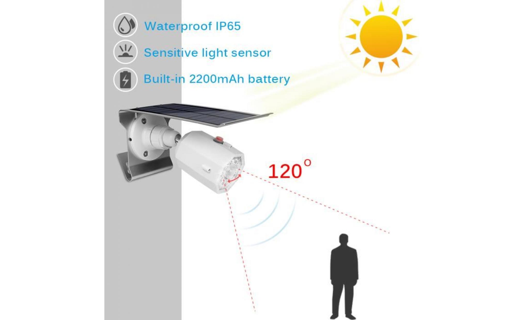 applique murale à 10 leds solaire capteur de mouvement avec fausse caméra de surveillance Éclairage de sécurité étanche pas cher