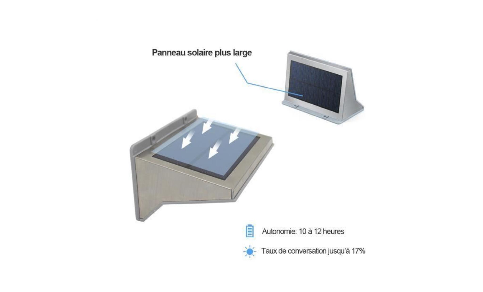 applique murale extérieure solaire led en acier inoxydable à détecteur de mouvement sans fil pas cher