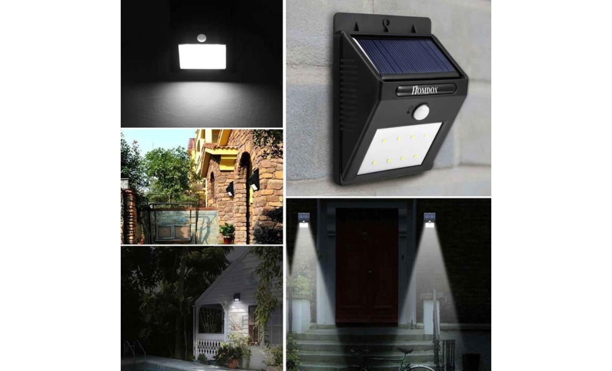 Applique murale LED énergie solaire LED chemin escalier mur jardin Homdox（1pcs） pas cher