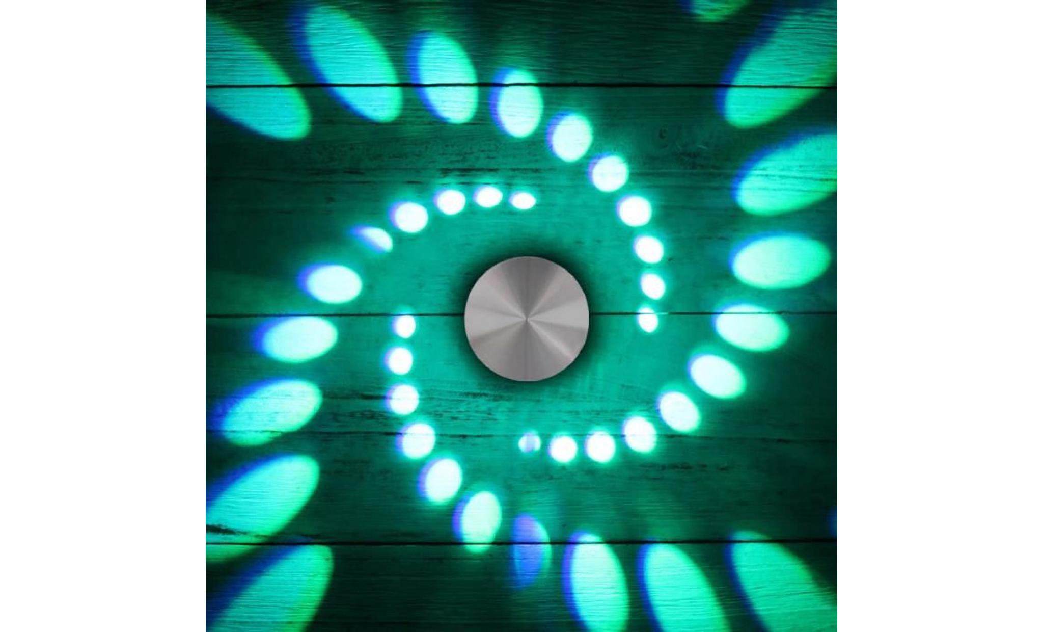 applique murale trou spirale en aluminium rvb coloré type windmill d 5 feuilles #si 113 pas cher