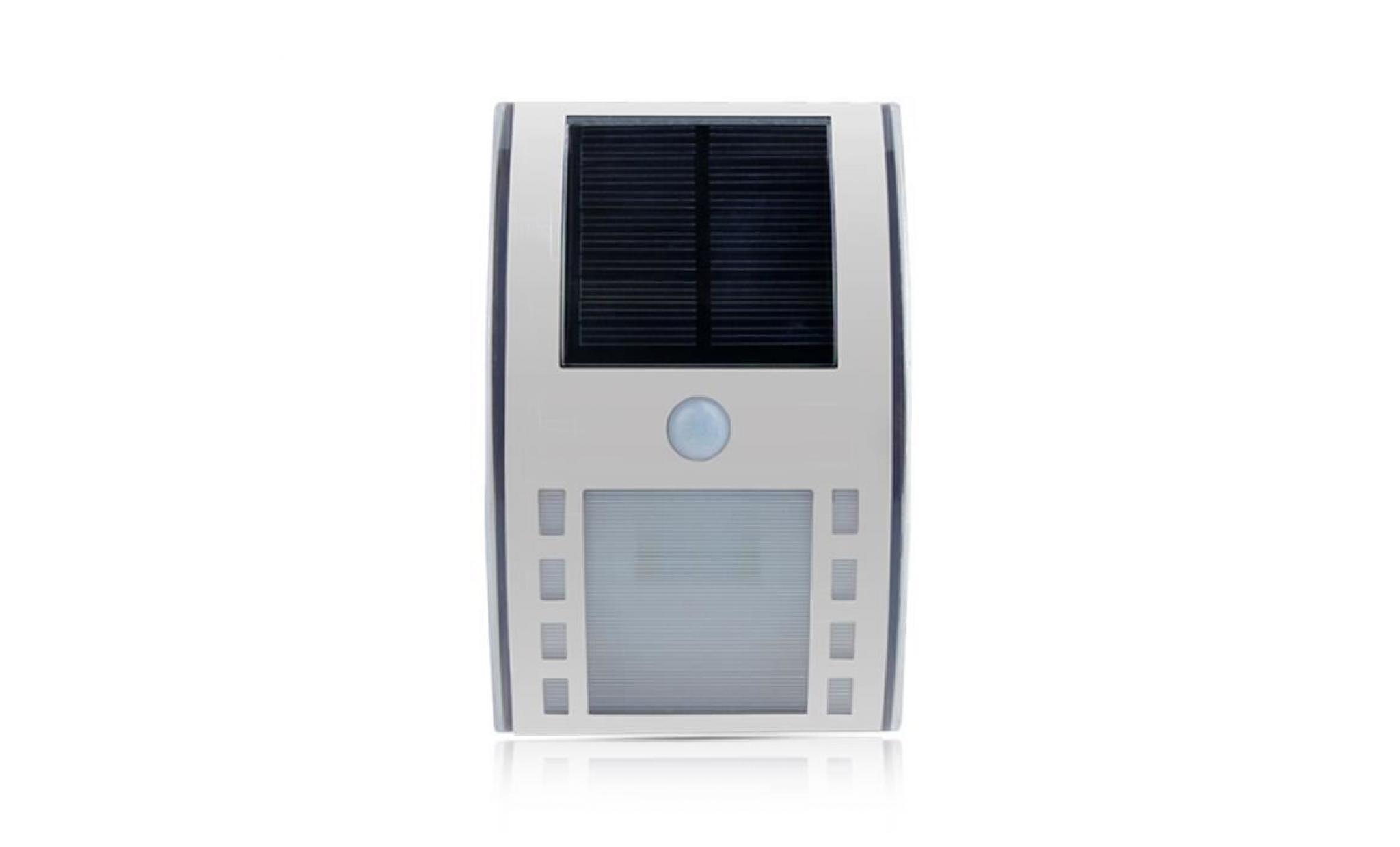 applique solaire led inox Étanche pir détecteur de mouvement blanc chaud Éclairage extérieur sans fil dimension 13,2x8,3x3,5cm pas cher