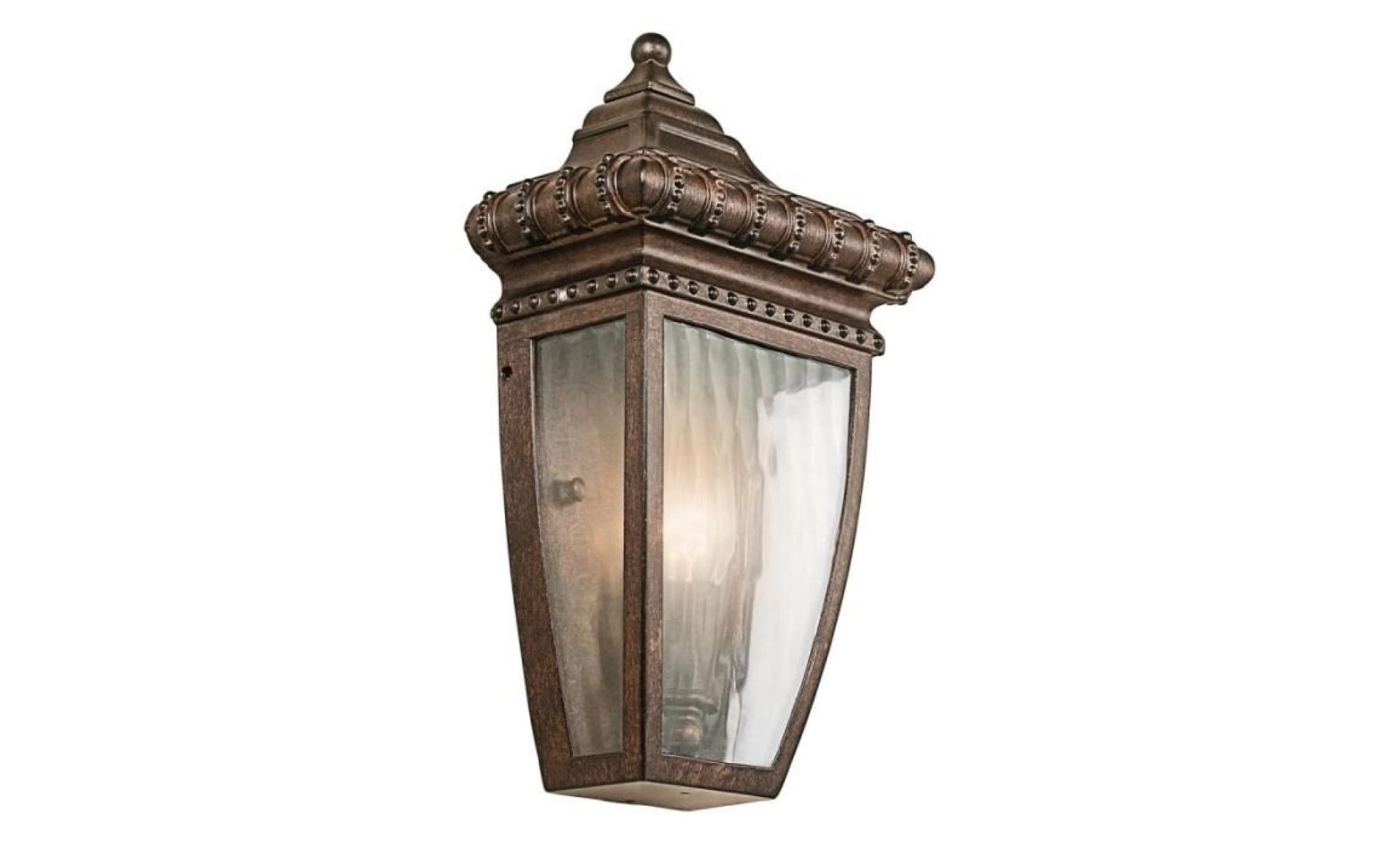 applique venetian rain,  bronze brossé et verre, demi lanterne