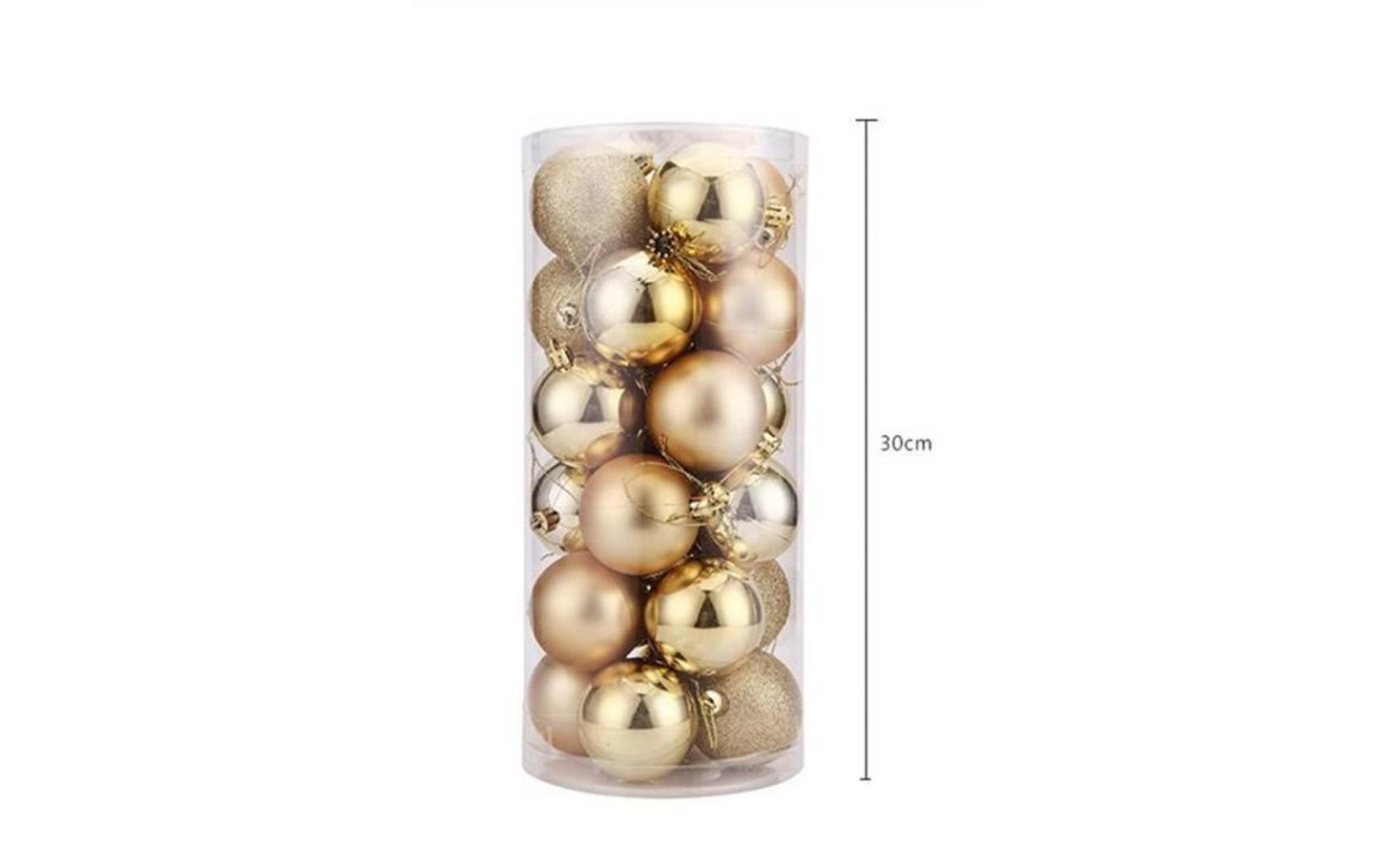 arbre de noël de noël boules décorations babioles de soirée de mariage ornement 24pcs 4cm (gold) pas cher