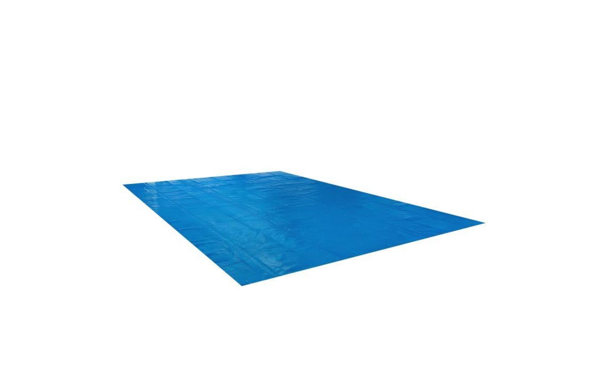 arebos couverture solaire à bulles pour piscine rectangulaire bleu 6x4m 400 µ/microns pas cher