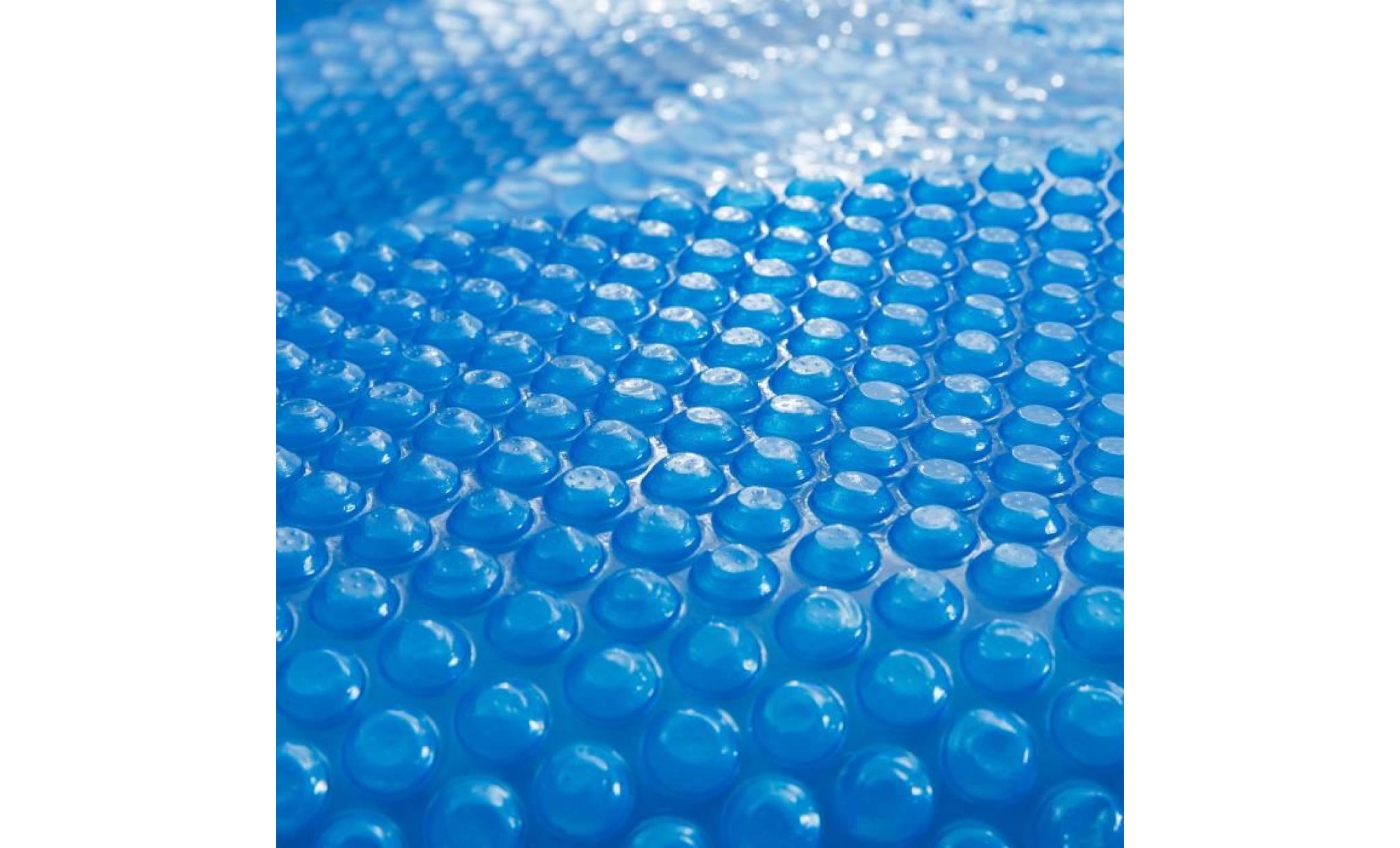 arebos couverture solaire à bulles pour piscine rectangulaire bleu 6x4m 400 µ/microns pas cher