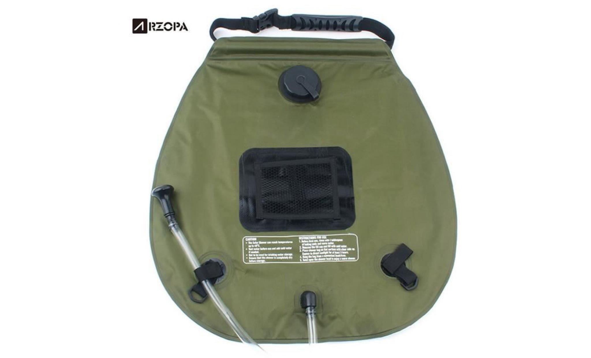 arzopa® sac de douche portable pour camping randonnée extérieur vert