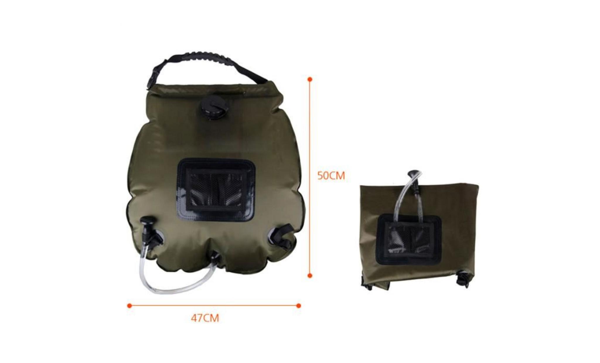 arzopa® sac de douche portable pour camping randonnée extérieur vert pas cher