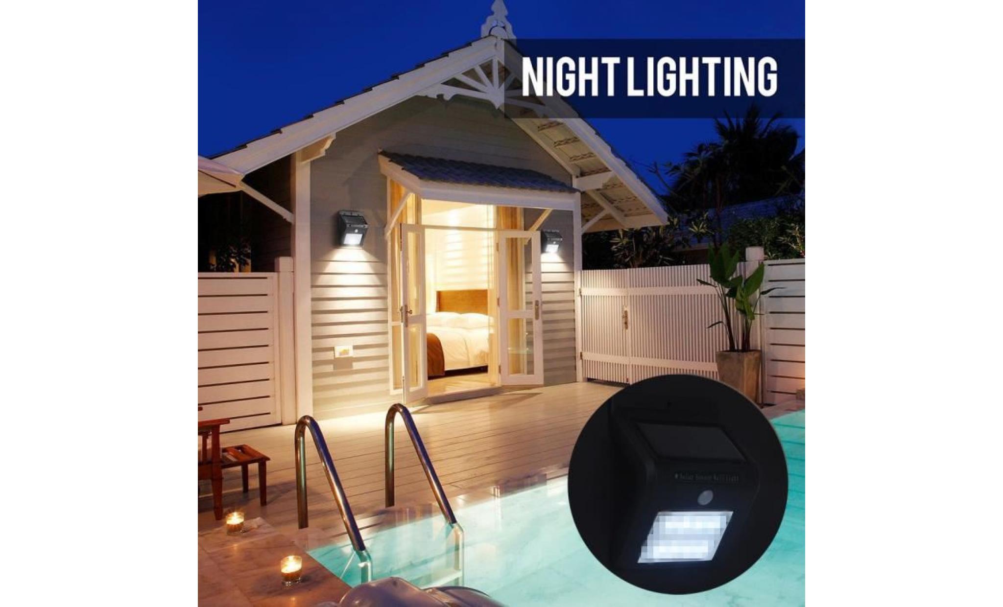 atian 16led pir motion sensor light control night light panneau solaire lampe lampe imperméable à l'eau pour garden path fence pas cher