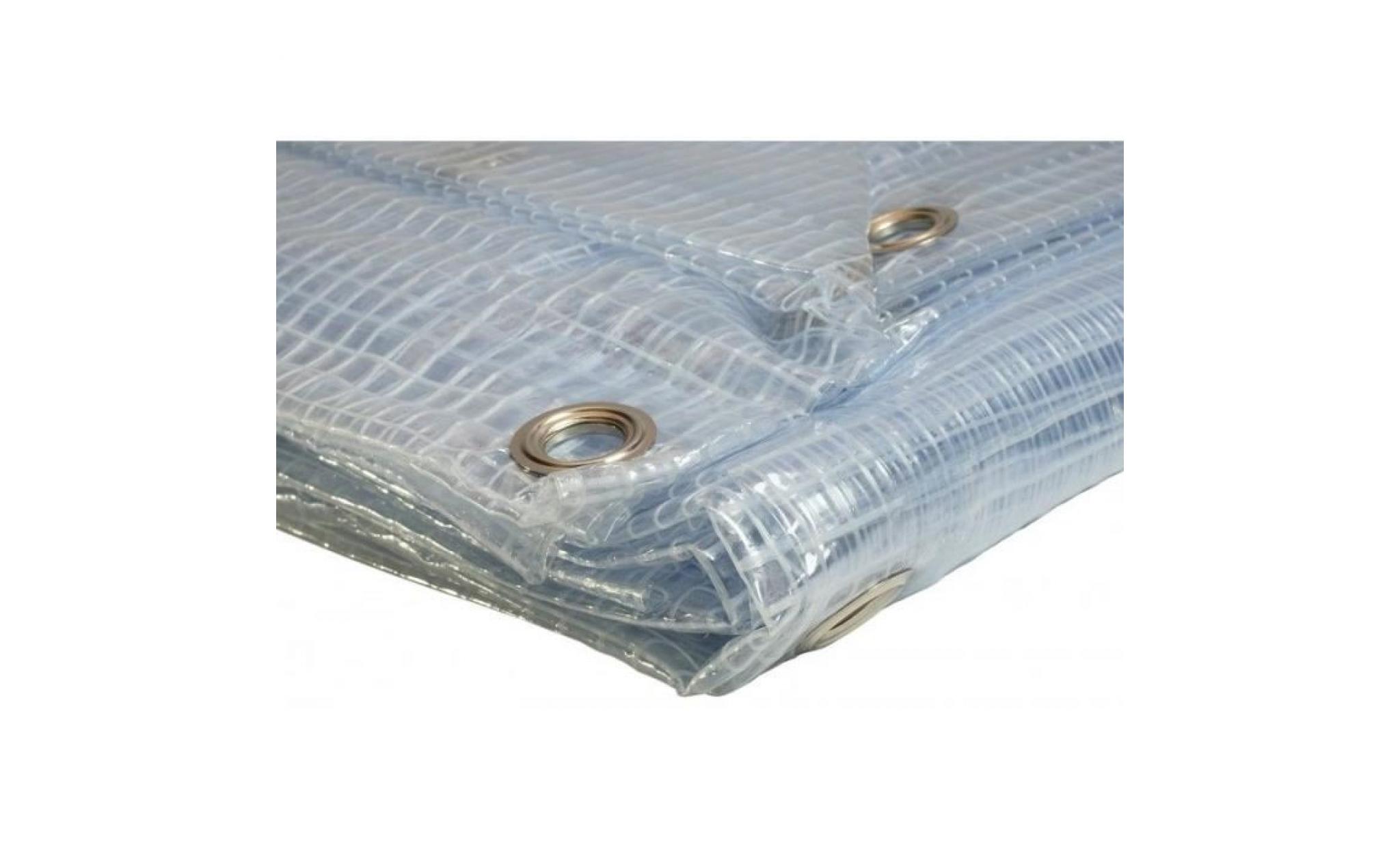 Bâche armée transparente 400g /m² PVC - bâche de protection 2x3 m pas cher