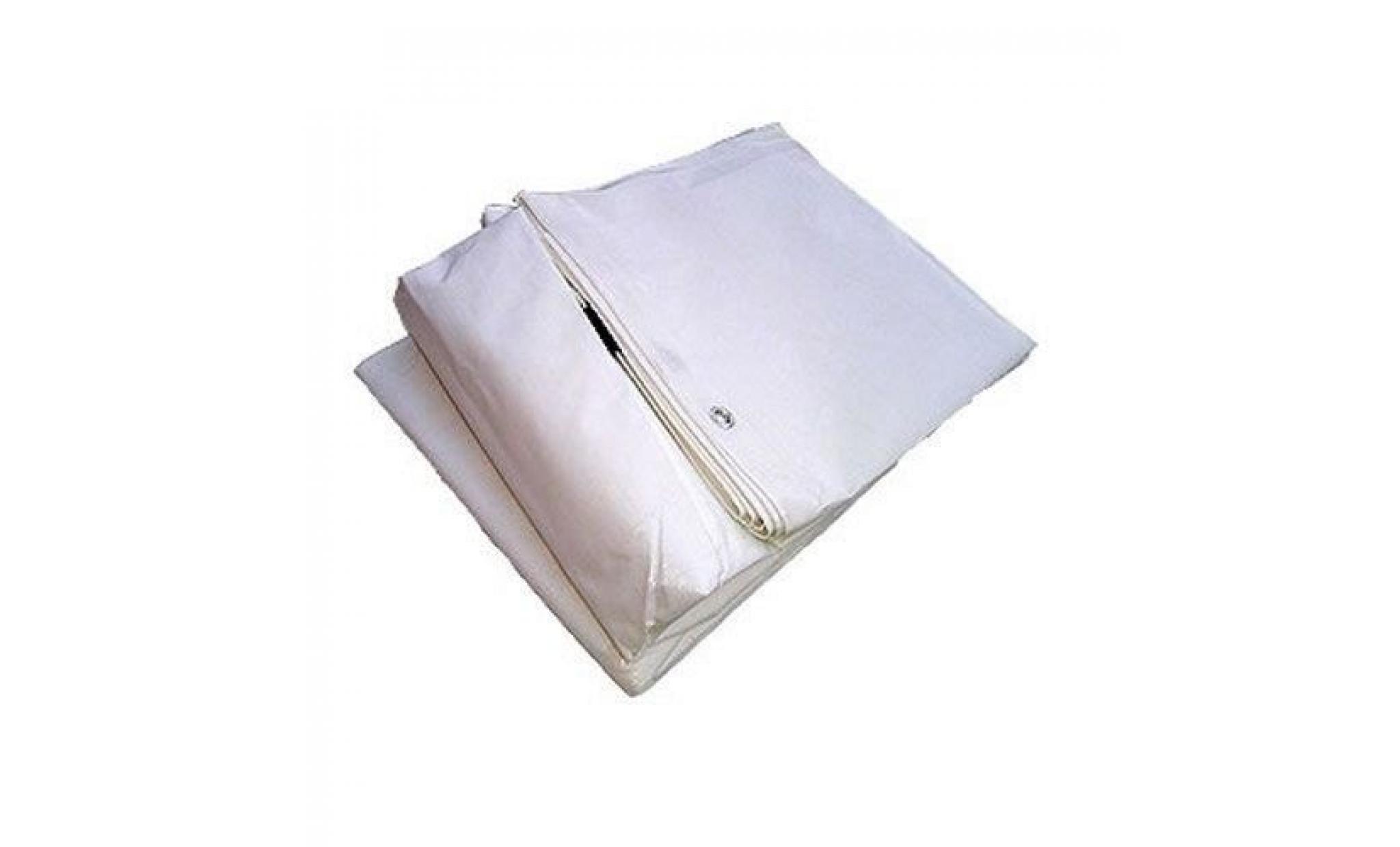 bâche blanche plastique 90grs bache toile 4x6m œillets métallique couverture imperméable