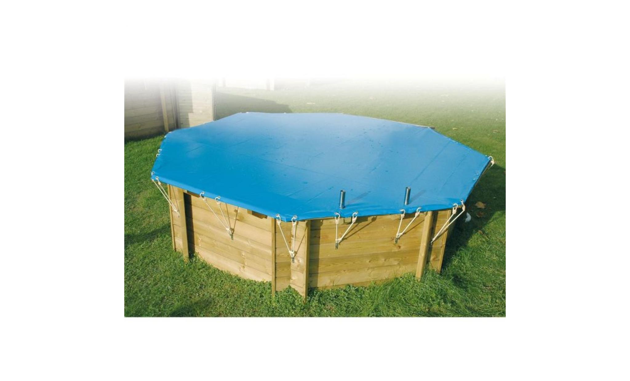 bâche d'hiver et sécurité piscine bois 350x505 cm