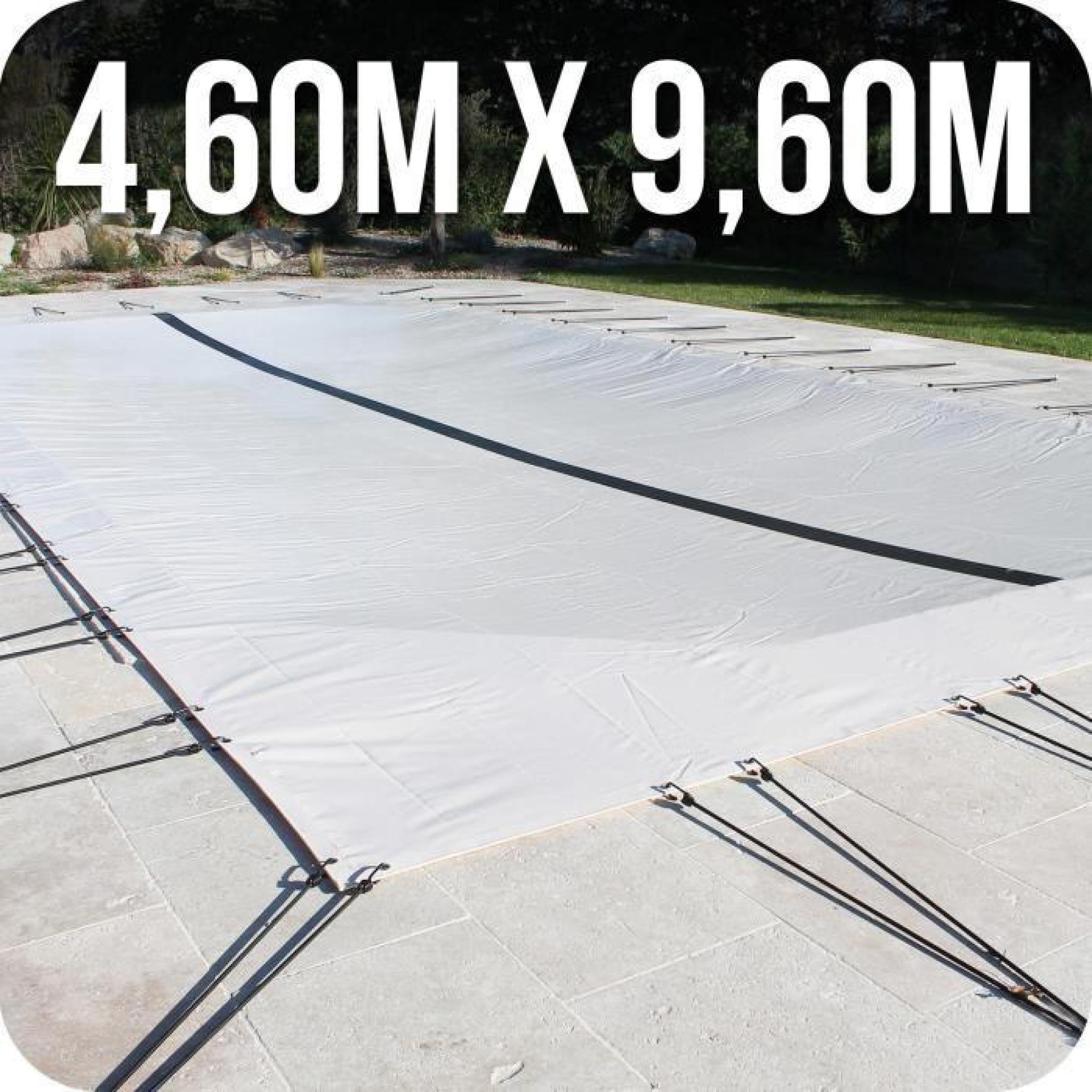 Bâche d'hivernage PVC beige 580g/m² piscine 4x9m