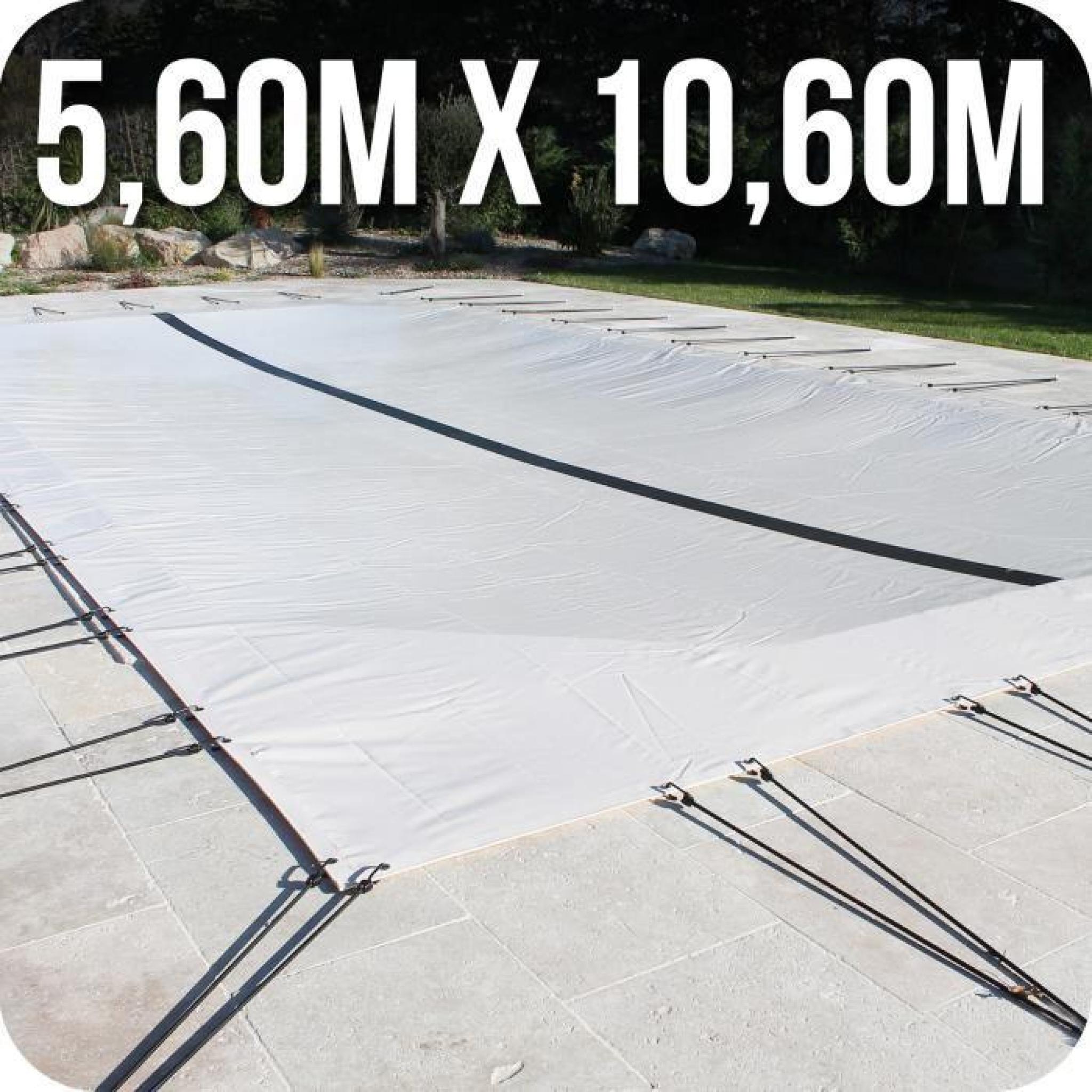 Bâche d'hivernage PVC beige 580g/m² piscine 5x10m