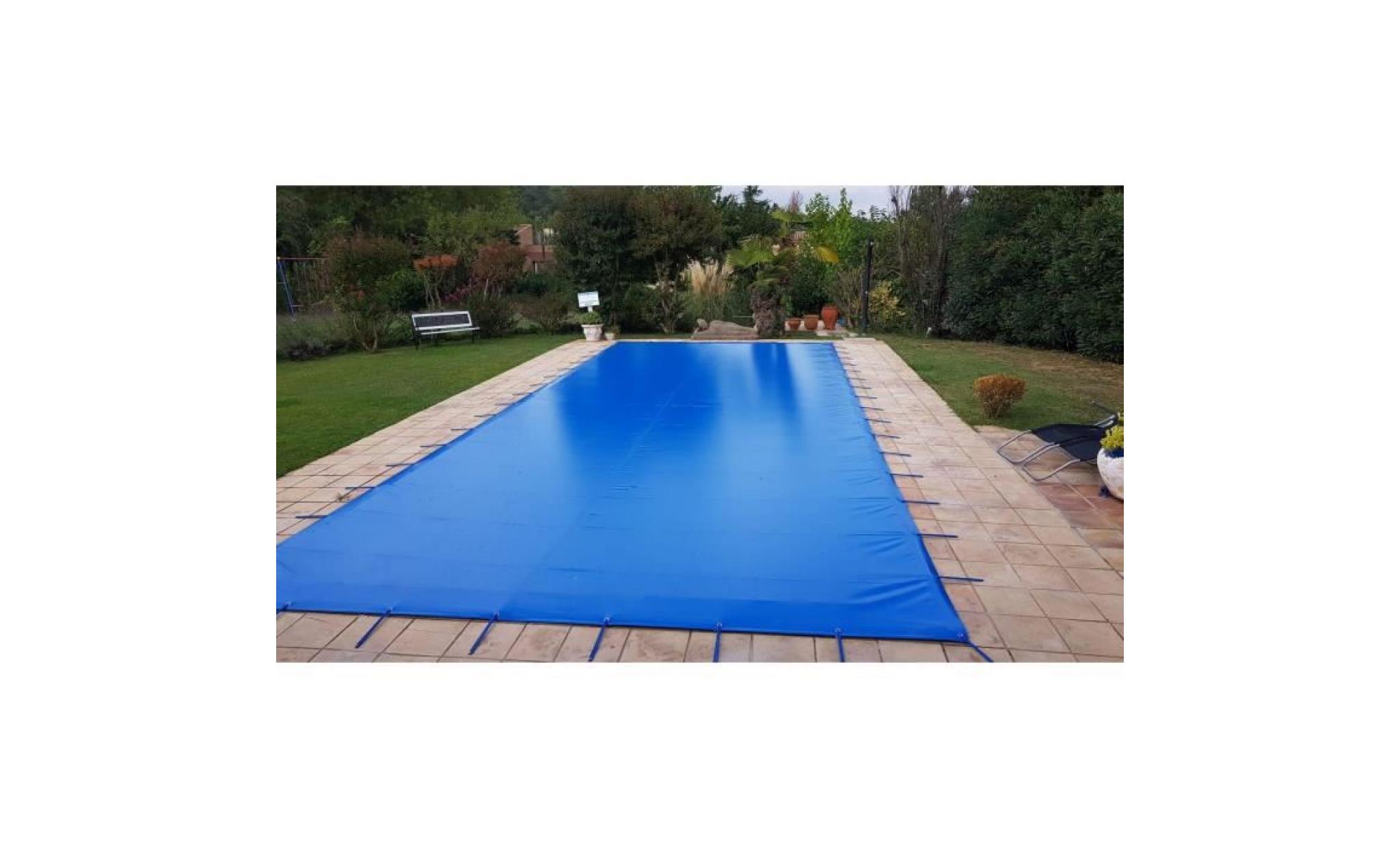bâche de piscine d'hiver de 10,80x3,80 mètres. couleur bleu   noir. pas cher