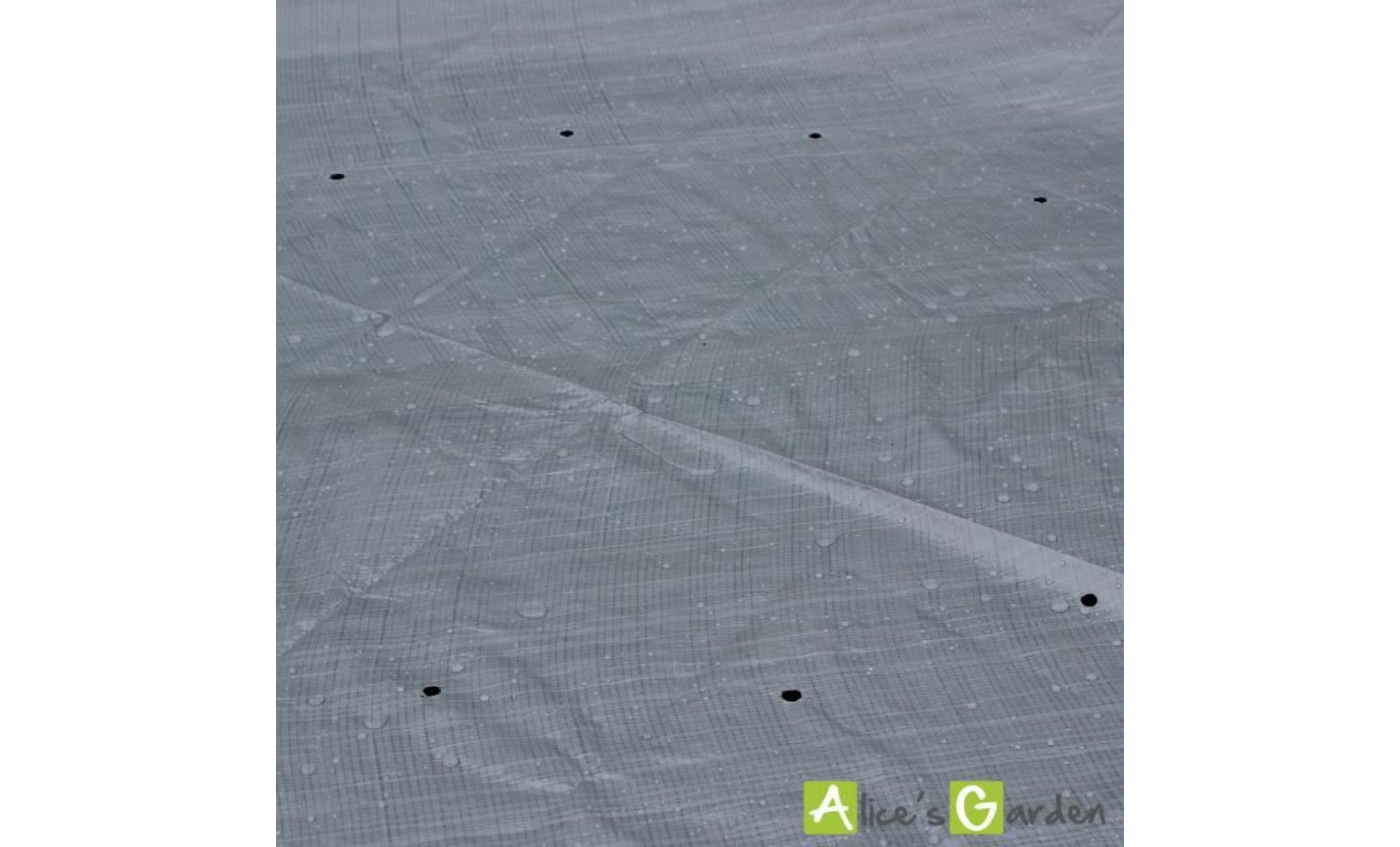 bâche de protection grise 3,8x1,78m pour piscine rectangulaire hors sol 4x2m, housse, couverture pas cher
