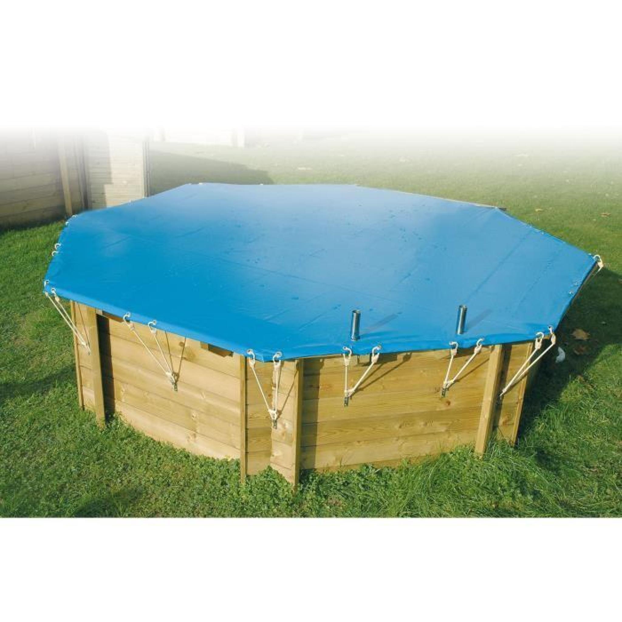 UBBINK Bâche d'hiver et de sécurité pour piscine 300x555 cm - Bleu