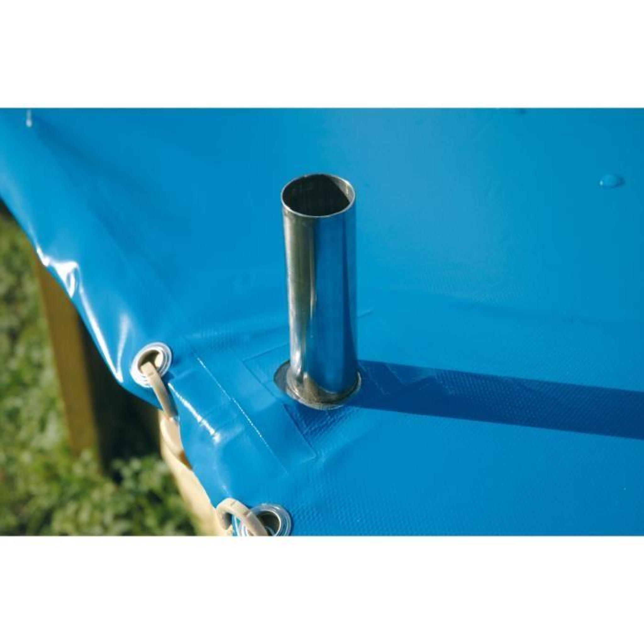 UBBINK Bâche d'hiver et de sécurité pour piscine 400x670 cm - Bleu pas cher