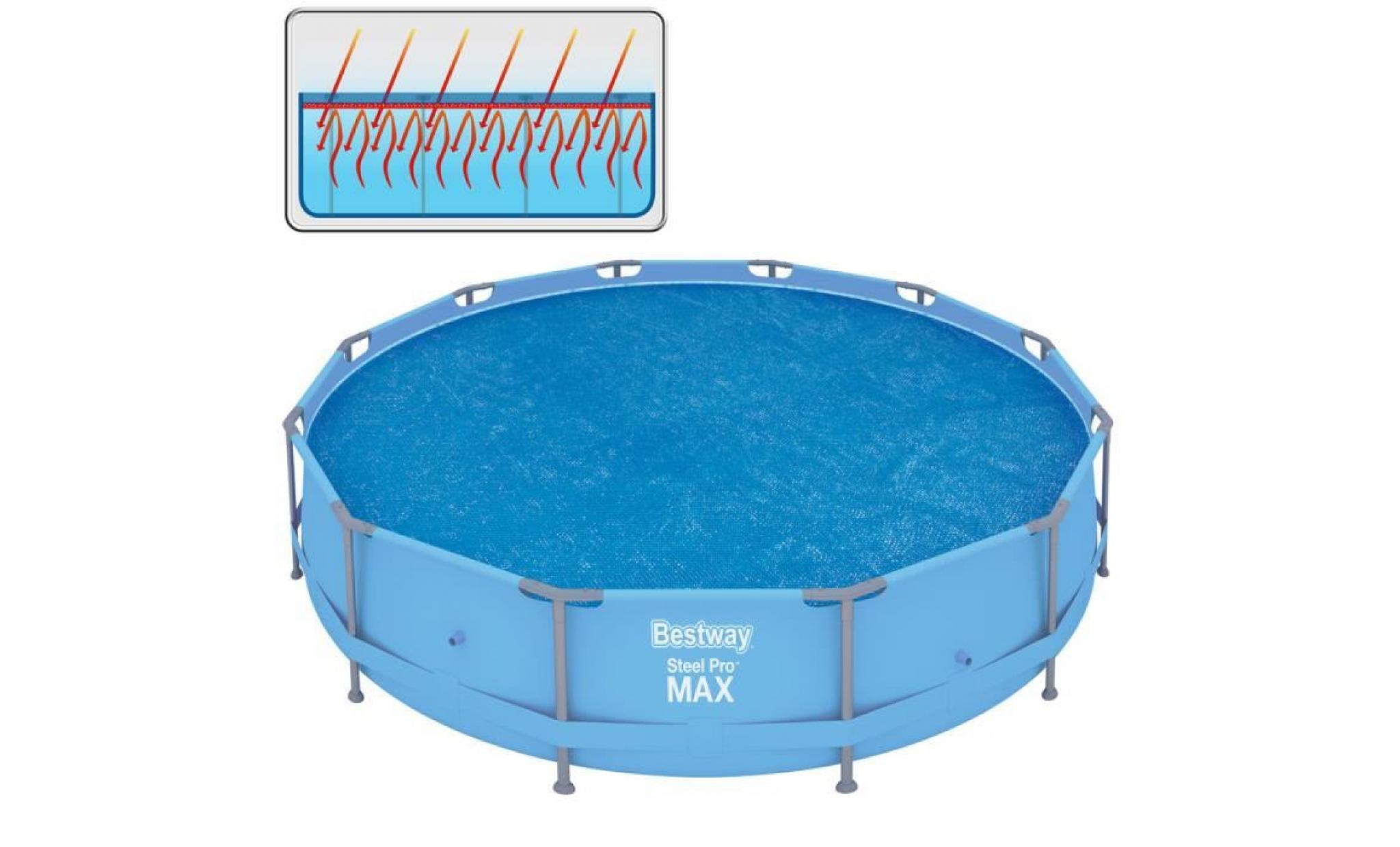 bâche solaire pour piscines, housse pour piscines Ø356 cm pour fast set™ Ø366cm pas cher