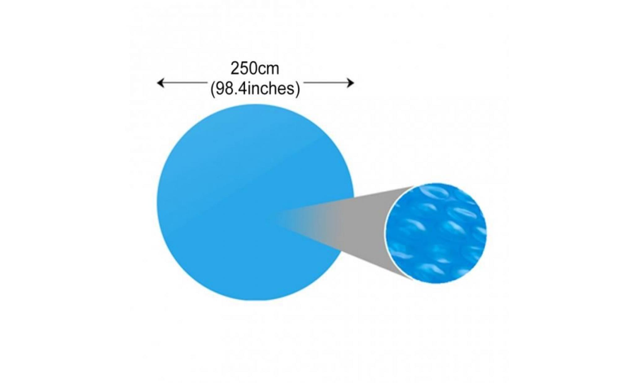 bâche solaire à bulles flottant 250 cm pour piscine 305 cm ronde pas cher