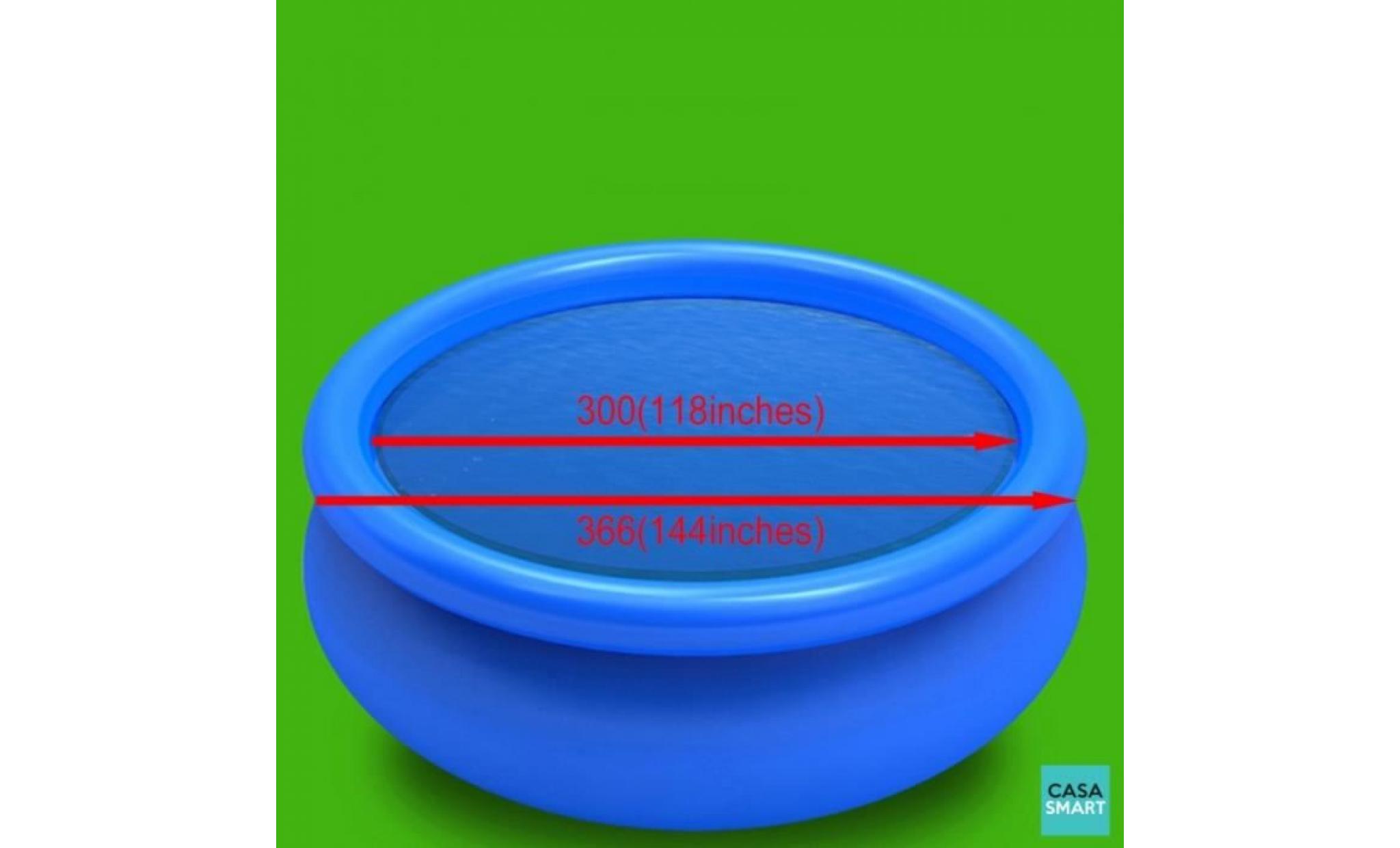 bâche solaire à bulles flottant 300 cm pour piscine 366 cm ronde bleu pas cher