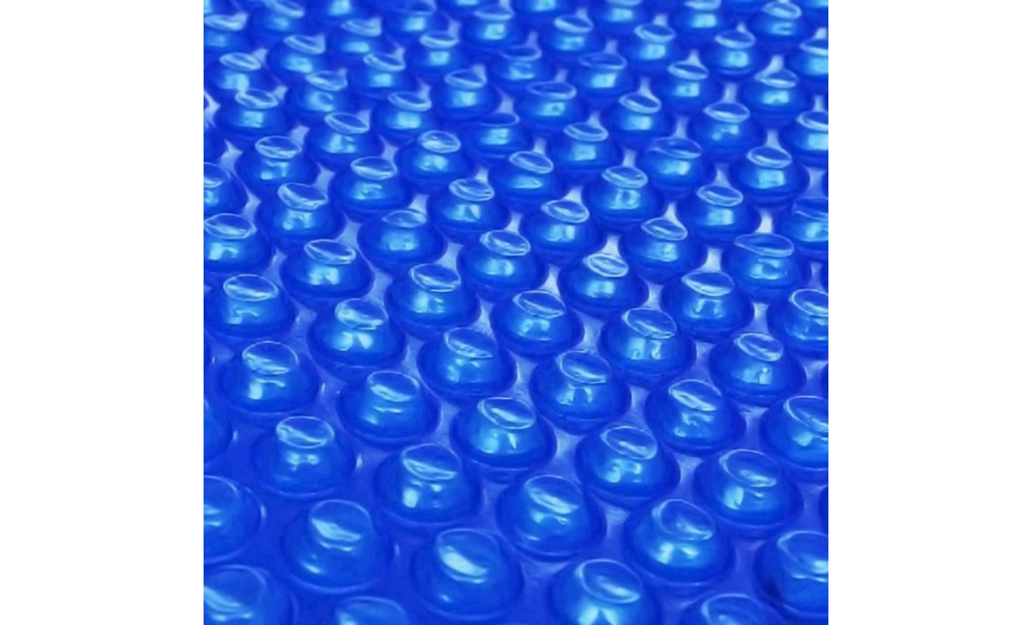 bâche solaire à bulles flottant 455 cm pour piscine 549 cm ronde bleu