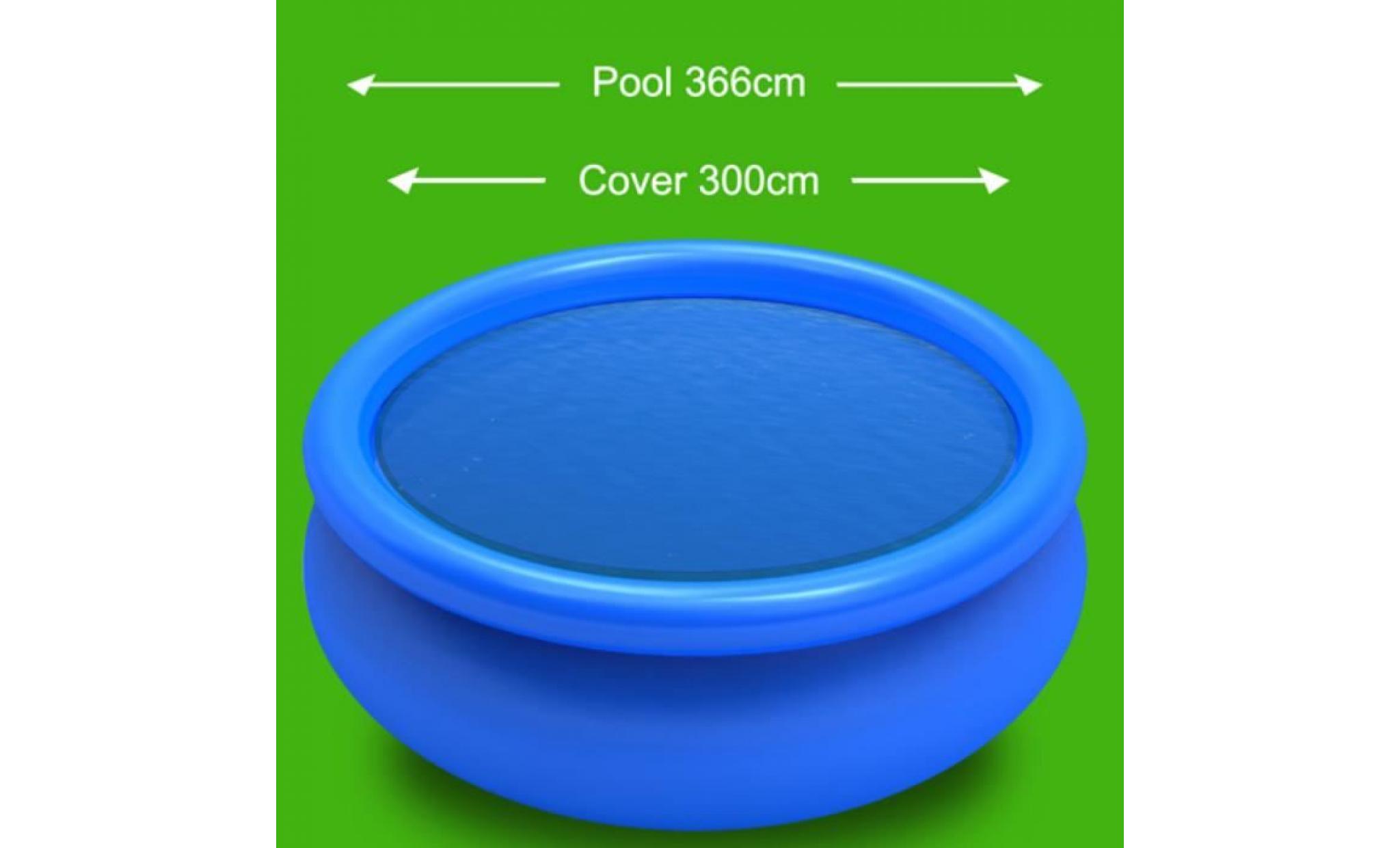 vidaxl film solaire de piscine ronde pe 300 cm bleu pas cher