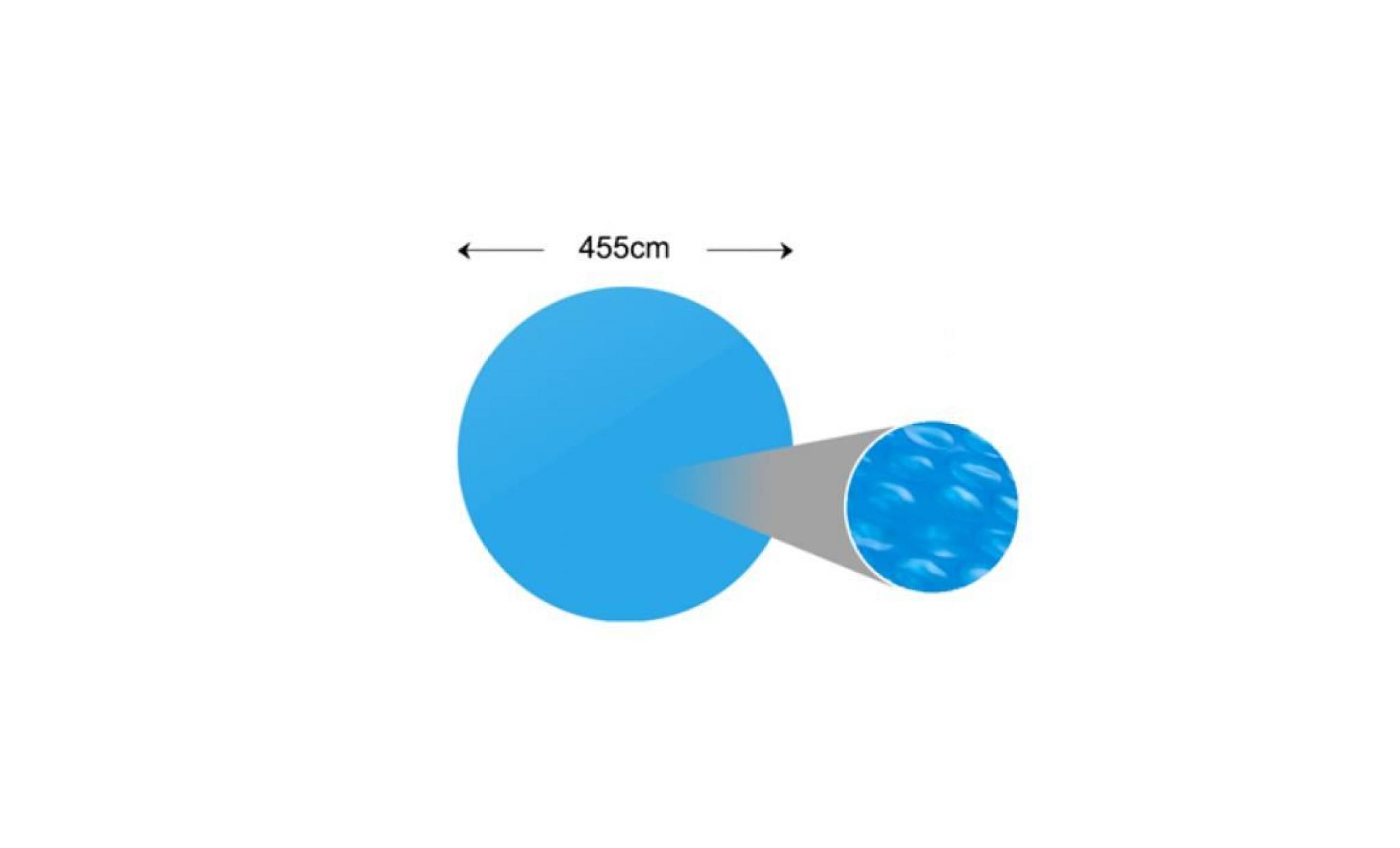 bâche solaire à bulles flottant 455 cm pour piscine 549 cm ronde pas cher