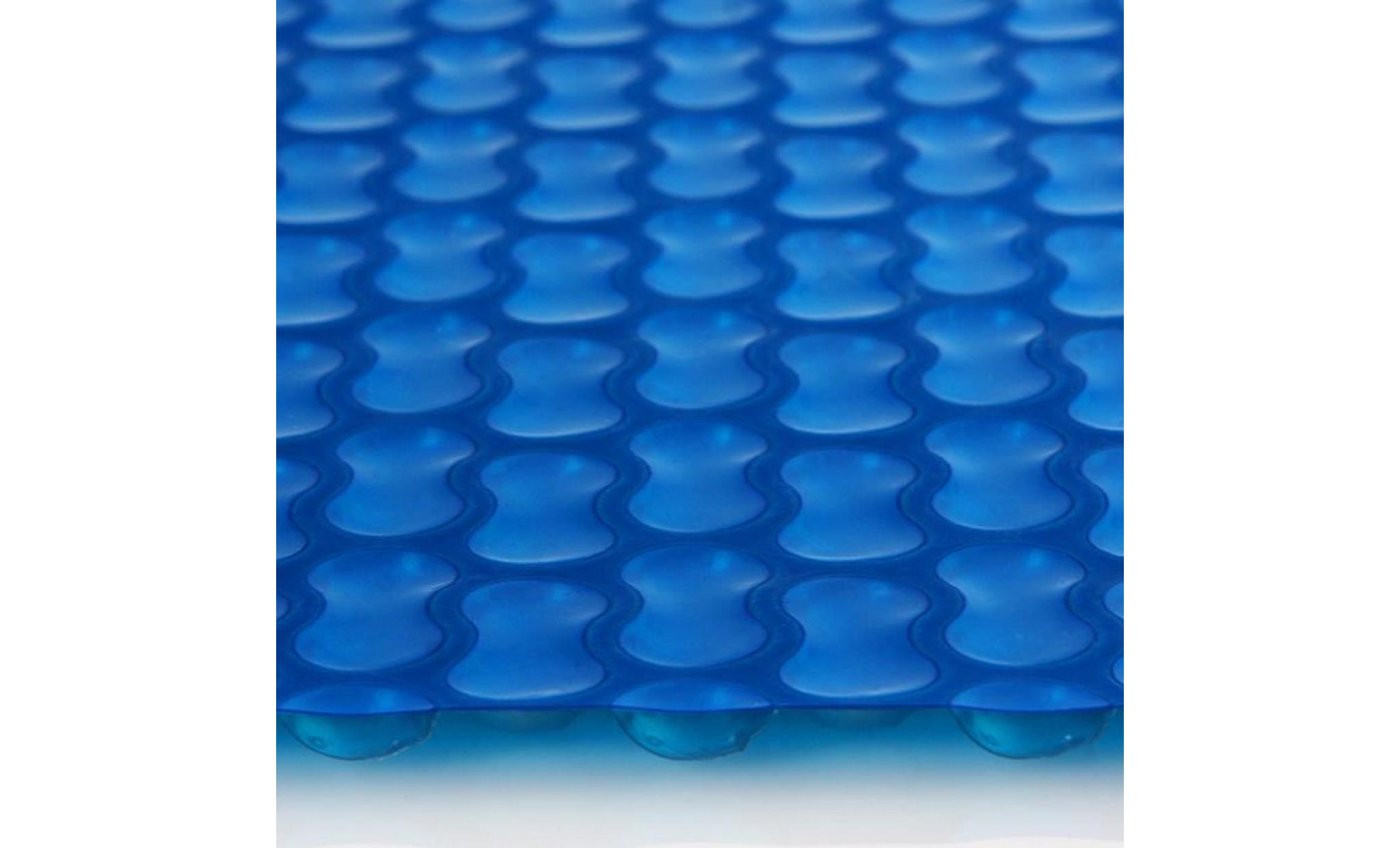 bâche solaire de piscine à bulles  geobubble 400µ 10 x 3,5m renforcé autpur du contour bleu pas cher