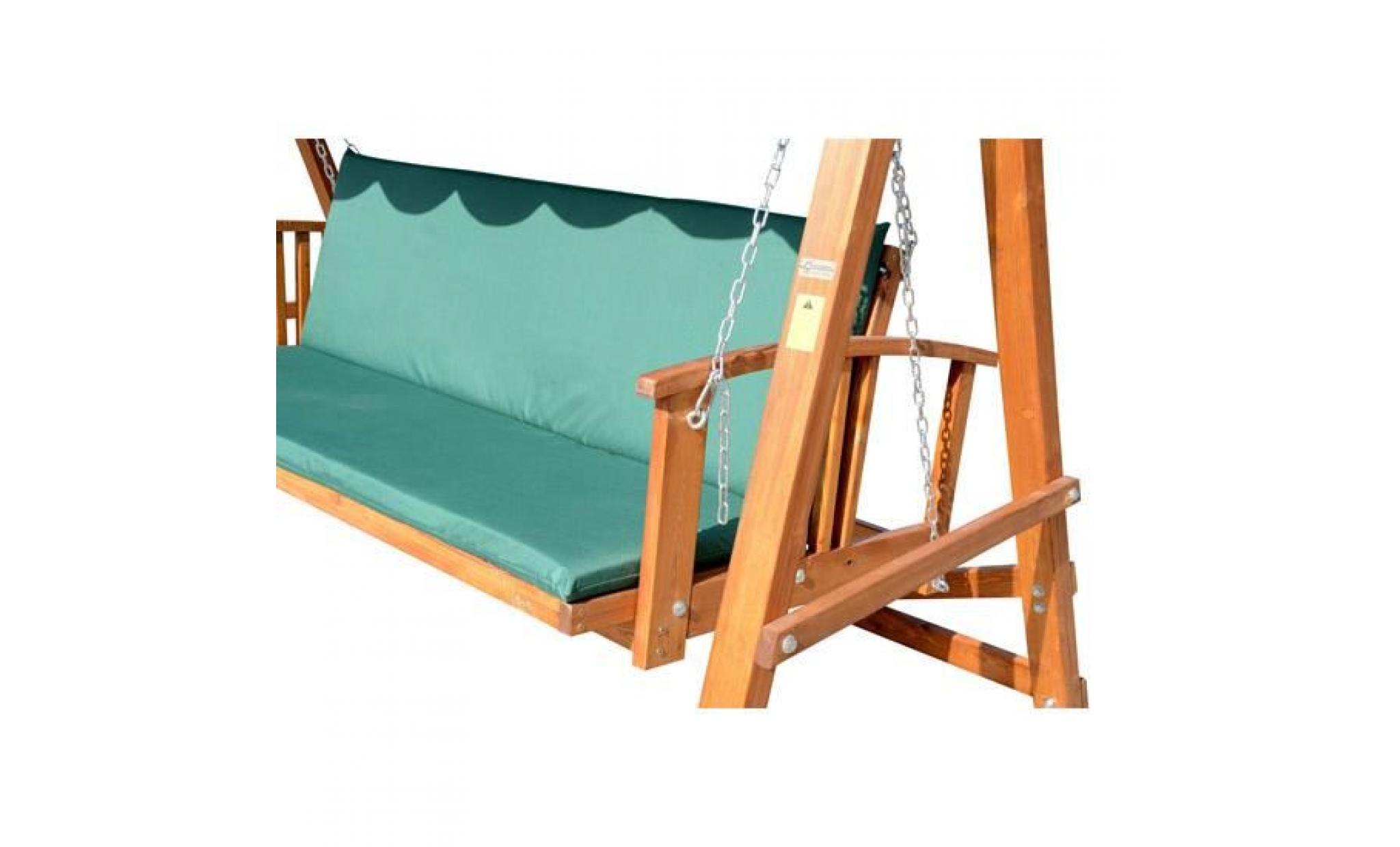 balancelle balancoire banc fauteuil de jardin en bois convertible en lit 4 places charge max. 400 kg neuf 78 pas cher