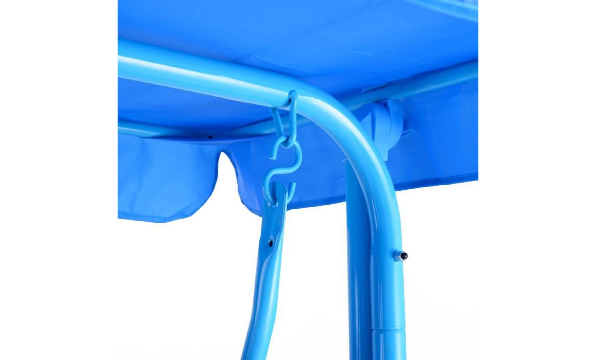 balancelle de jardin pour enfants 2 places,toit anti uv balançoire jardin pour enfants chaise bascule pour enfants bleu pas cher
