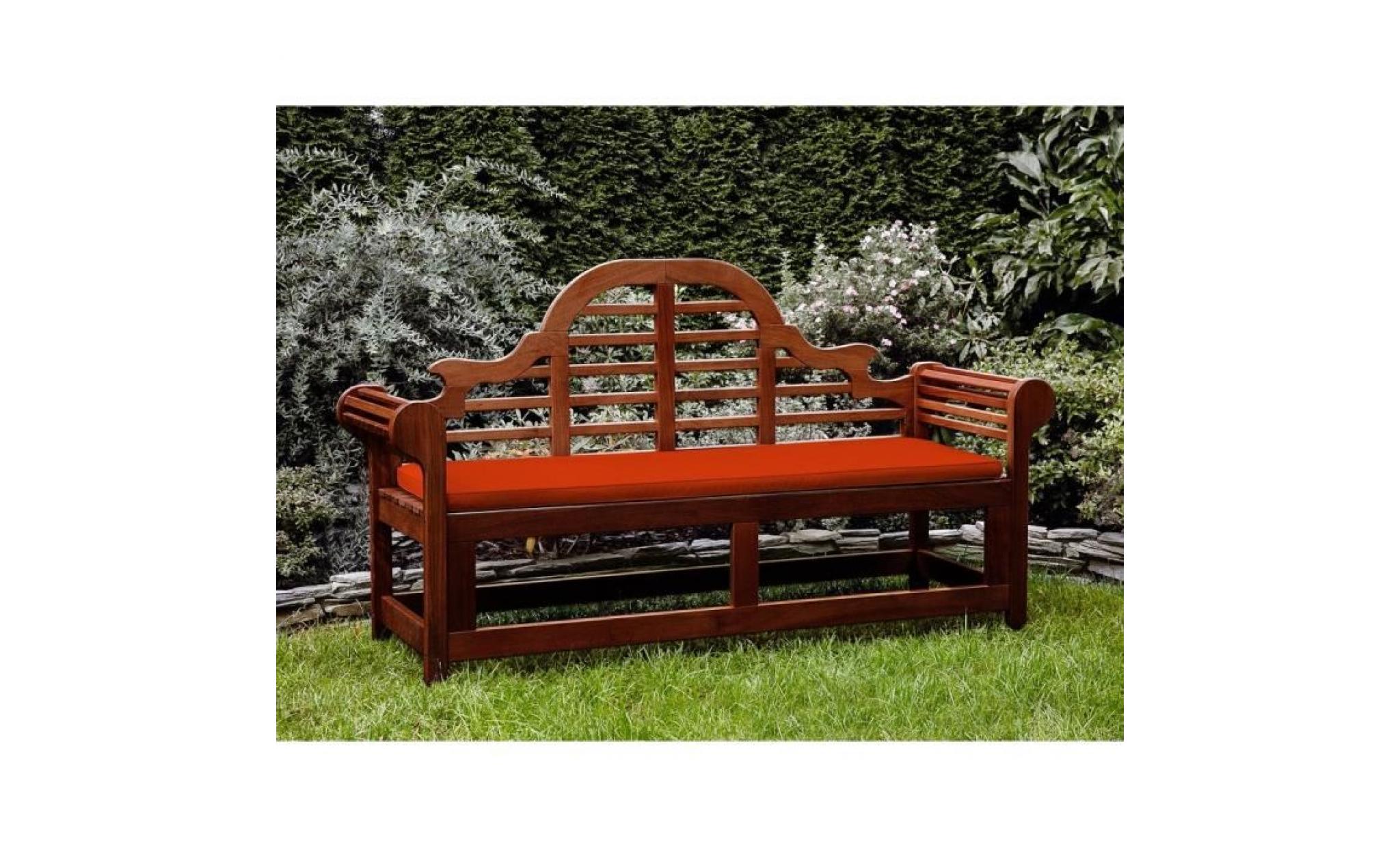 banc de jardin 180 cm avec coussin rouge toscana marlboro