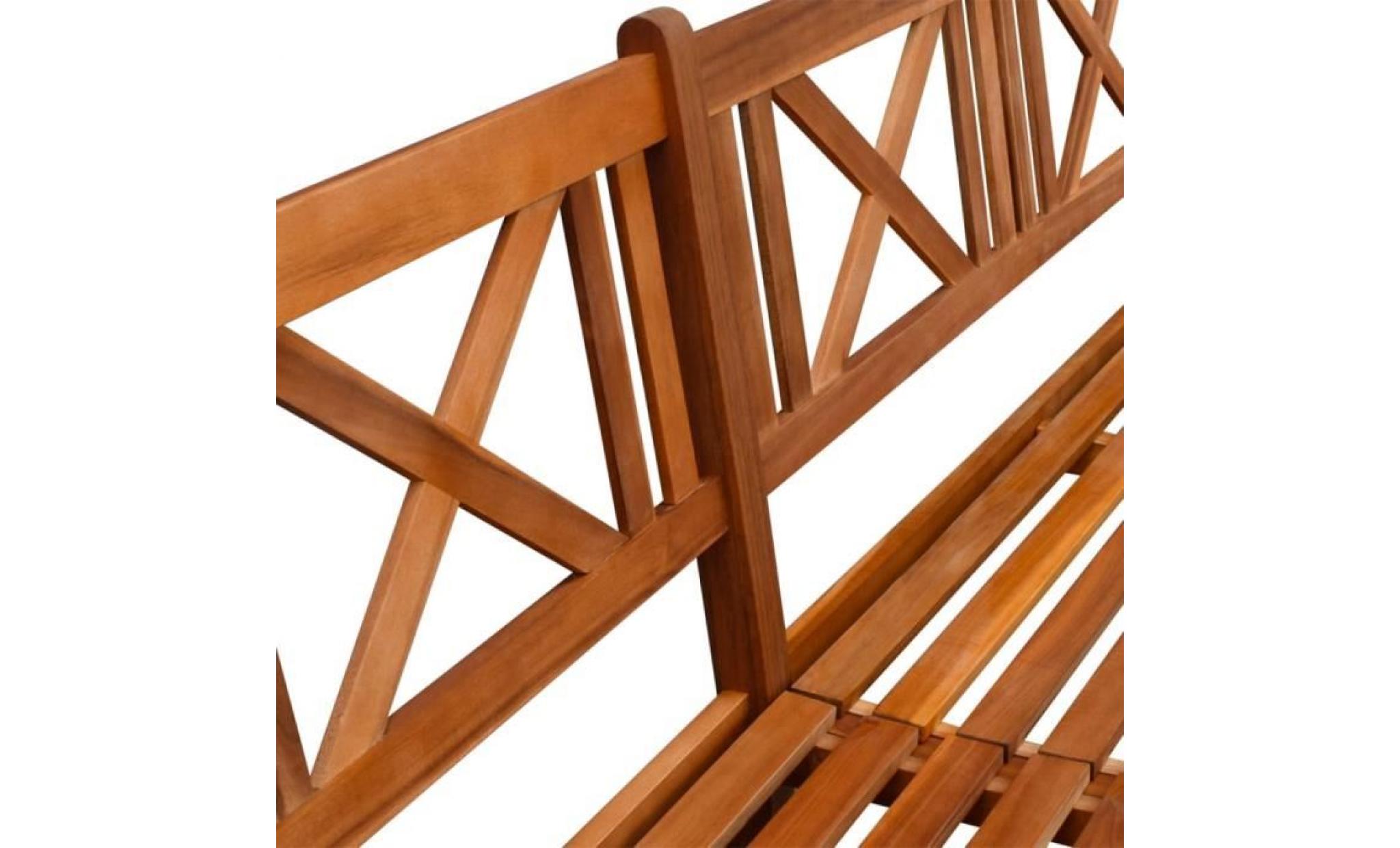 banc de jardin chaise de jardin en bois d'acacia massif 240 x 56 x 90 cm marron pas cher