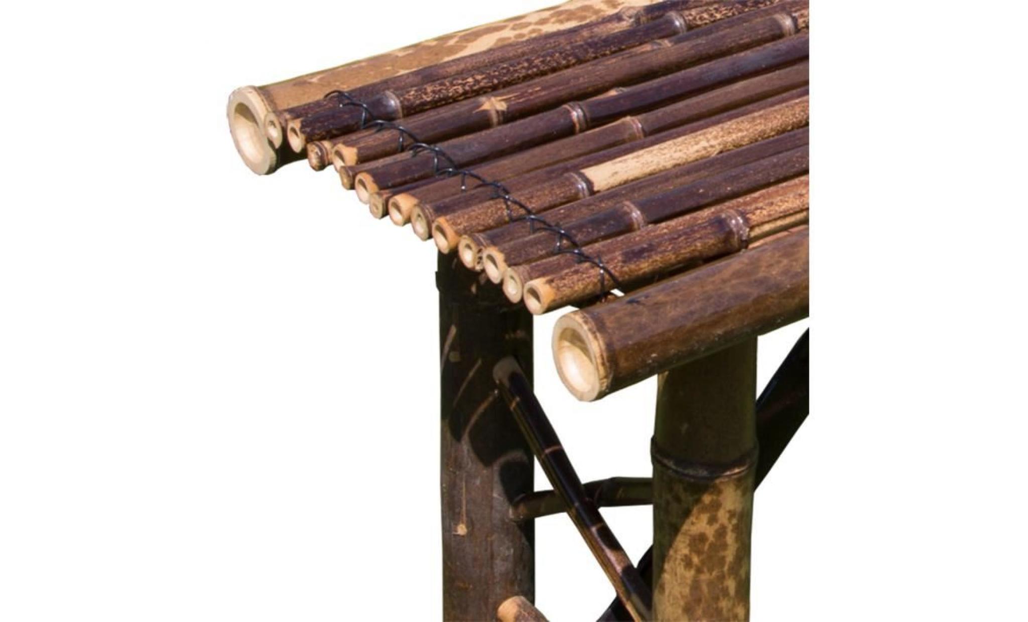 banc de jardin en bois bambou marron pas cher