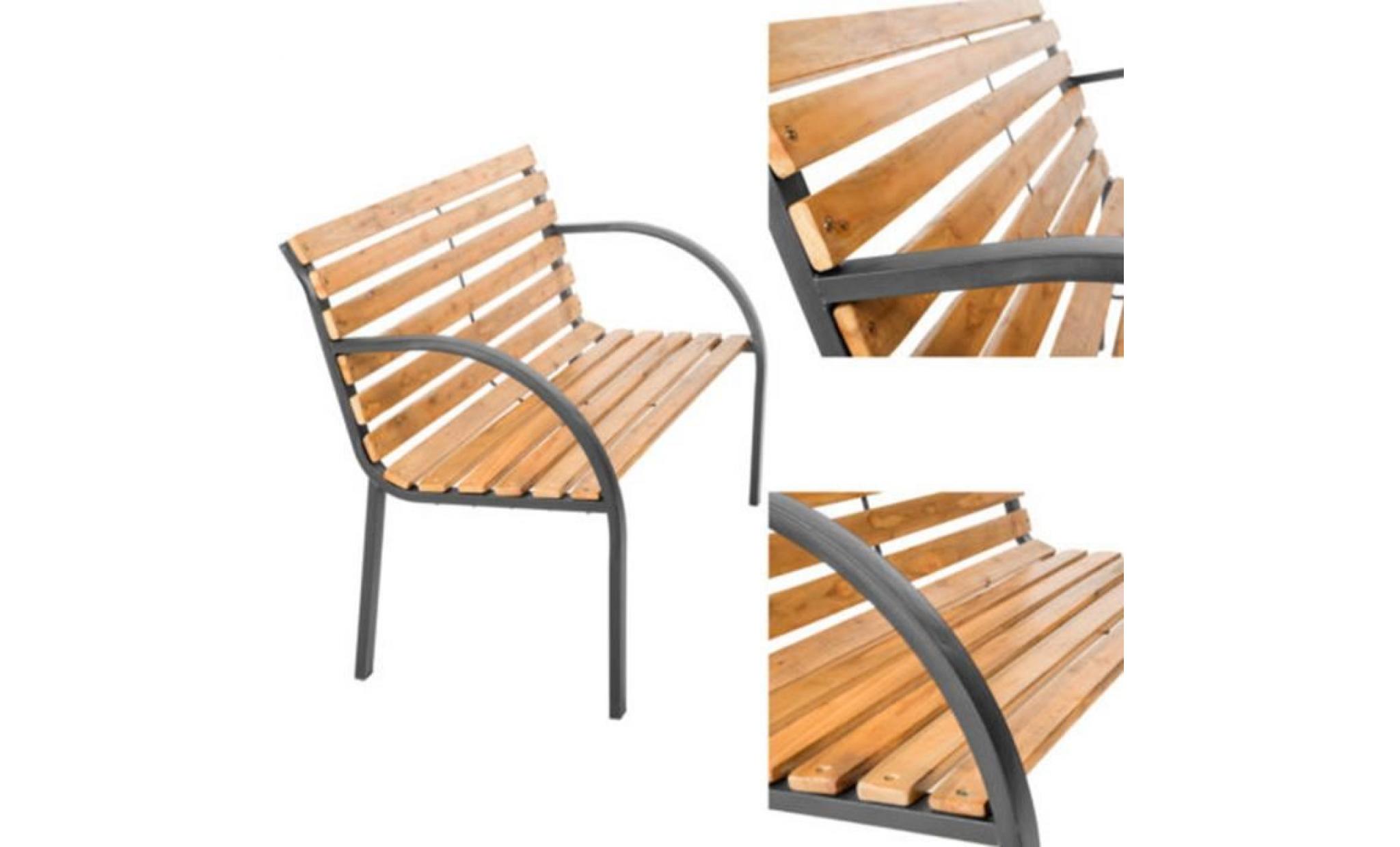 banc mobilier meuble de jardin parc terrasse 119.5 cm x 62 cm x 83 cm pas cher