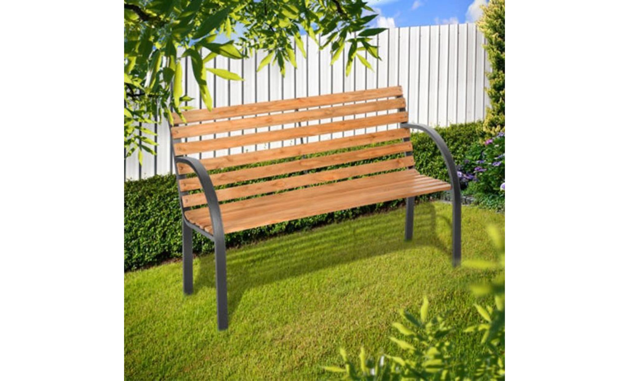 banc mobilier meuble de jardin parc terrasse 119.5 cm x 62 cm x 83 cm pas cher