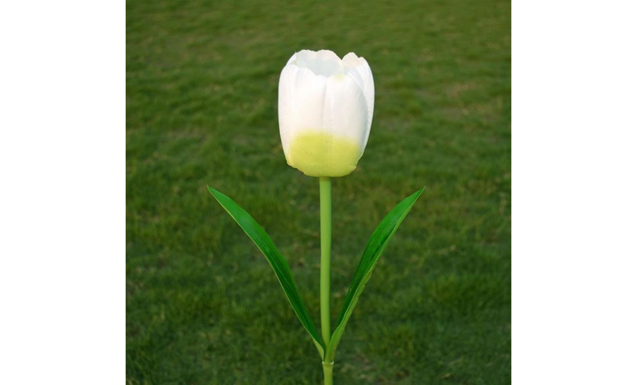 banconre®1 lampe de pelouse extérieure décorative solaire de tête led 1 tête de fleur de tulipe de tête@zf788 pas cher