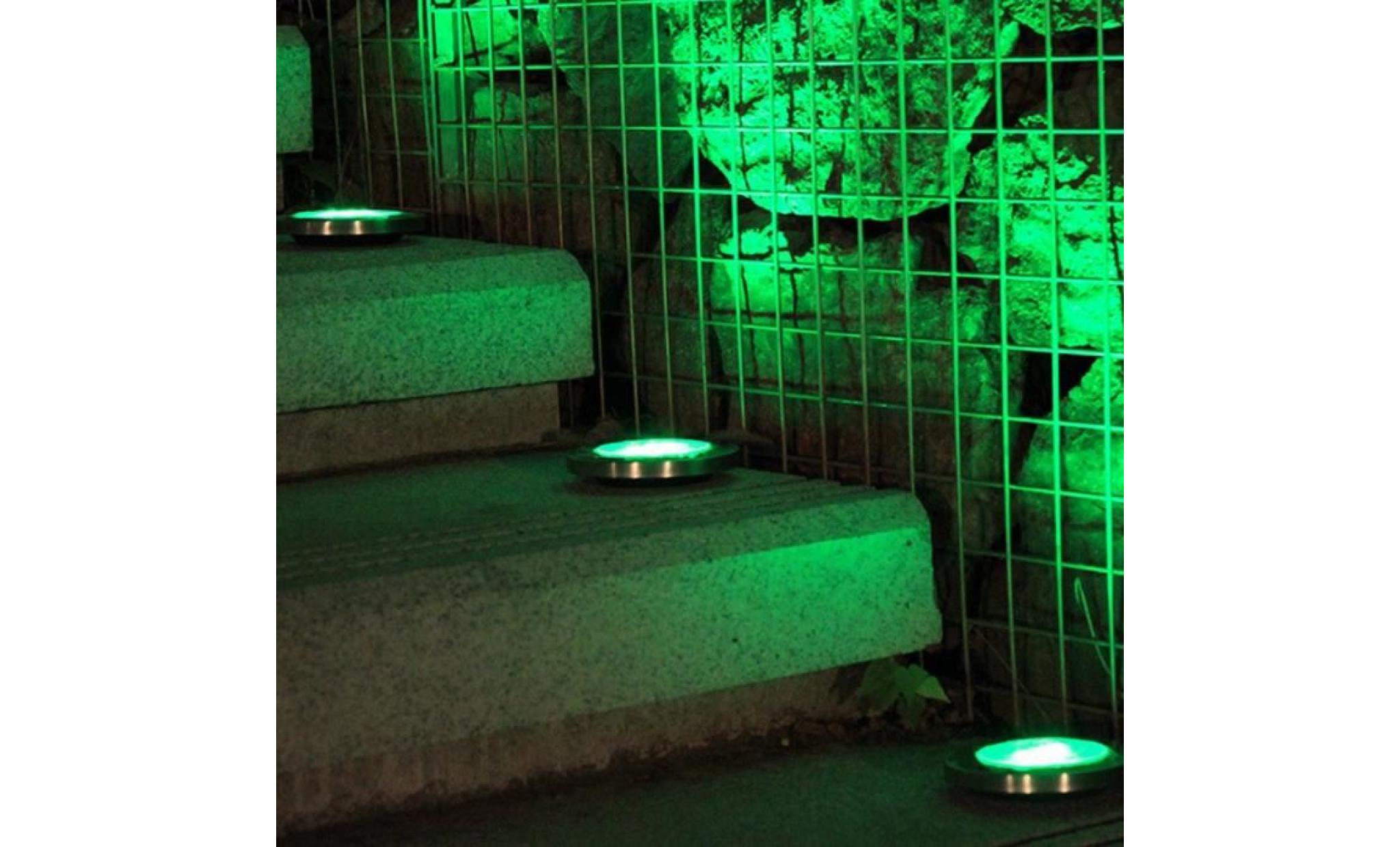 baqi 1pc 3 led lampe solaire lumière vert enterré extérieure de decking chemin jardin pas cher
