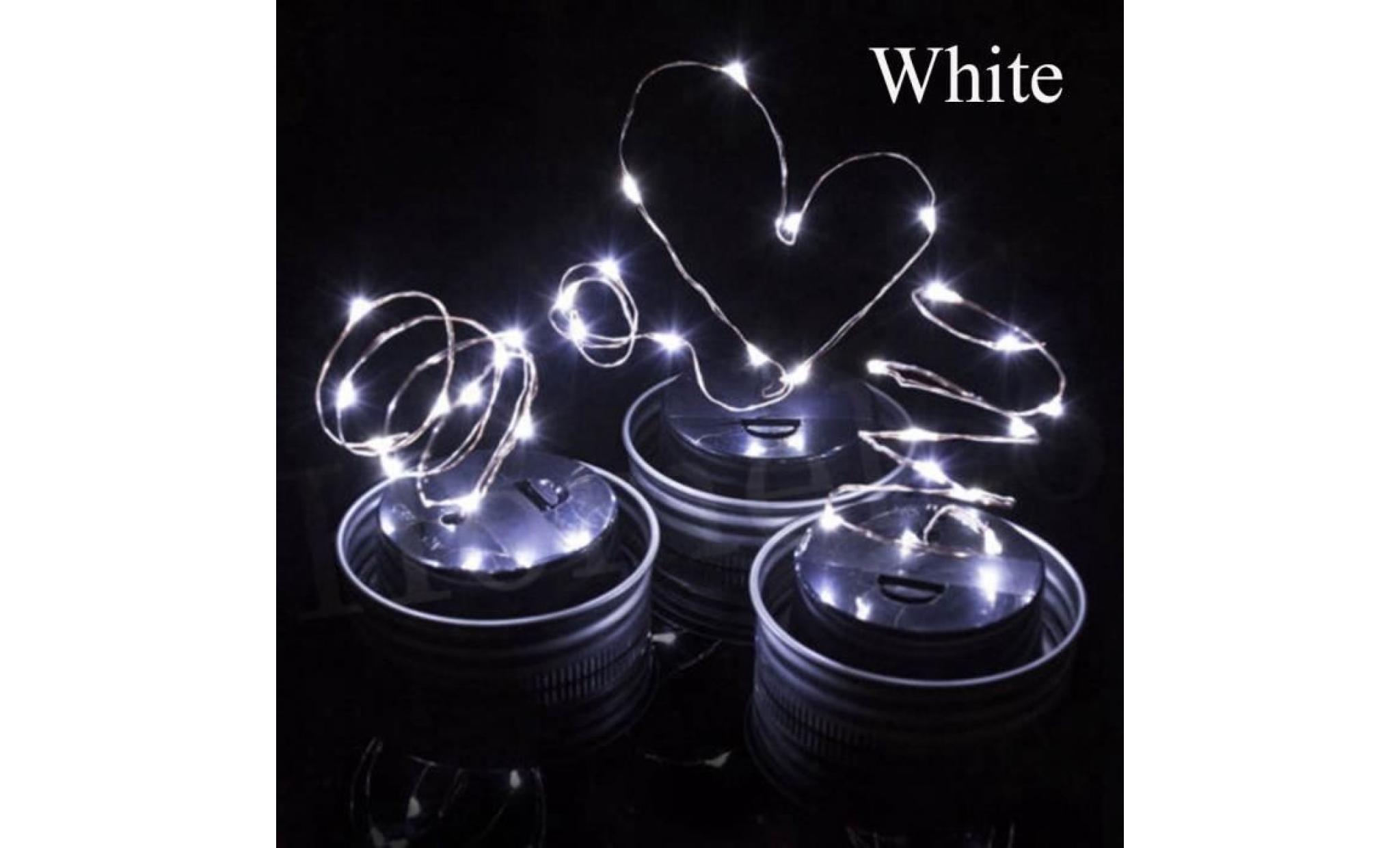 baqi 2pcs 1m 10led lumière de chaîne solaire bouteille de vin mason lampe blanc pour décoration fête pas cher