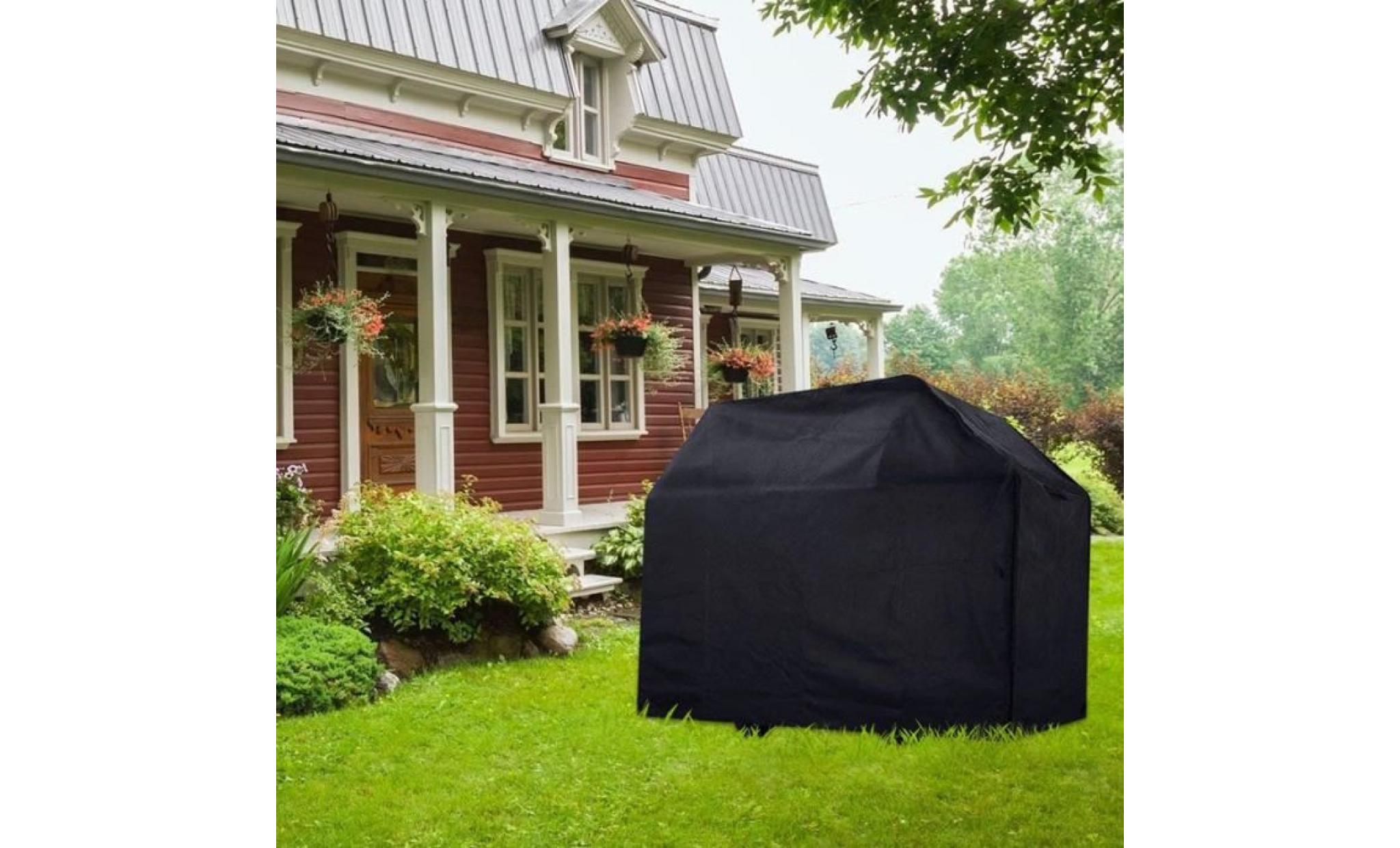 barbecue housse couverture imperméable au barbecue couvercle de gril à az lourd avec sac de rangement noir 145 x 61 x 117cm pas cher