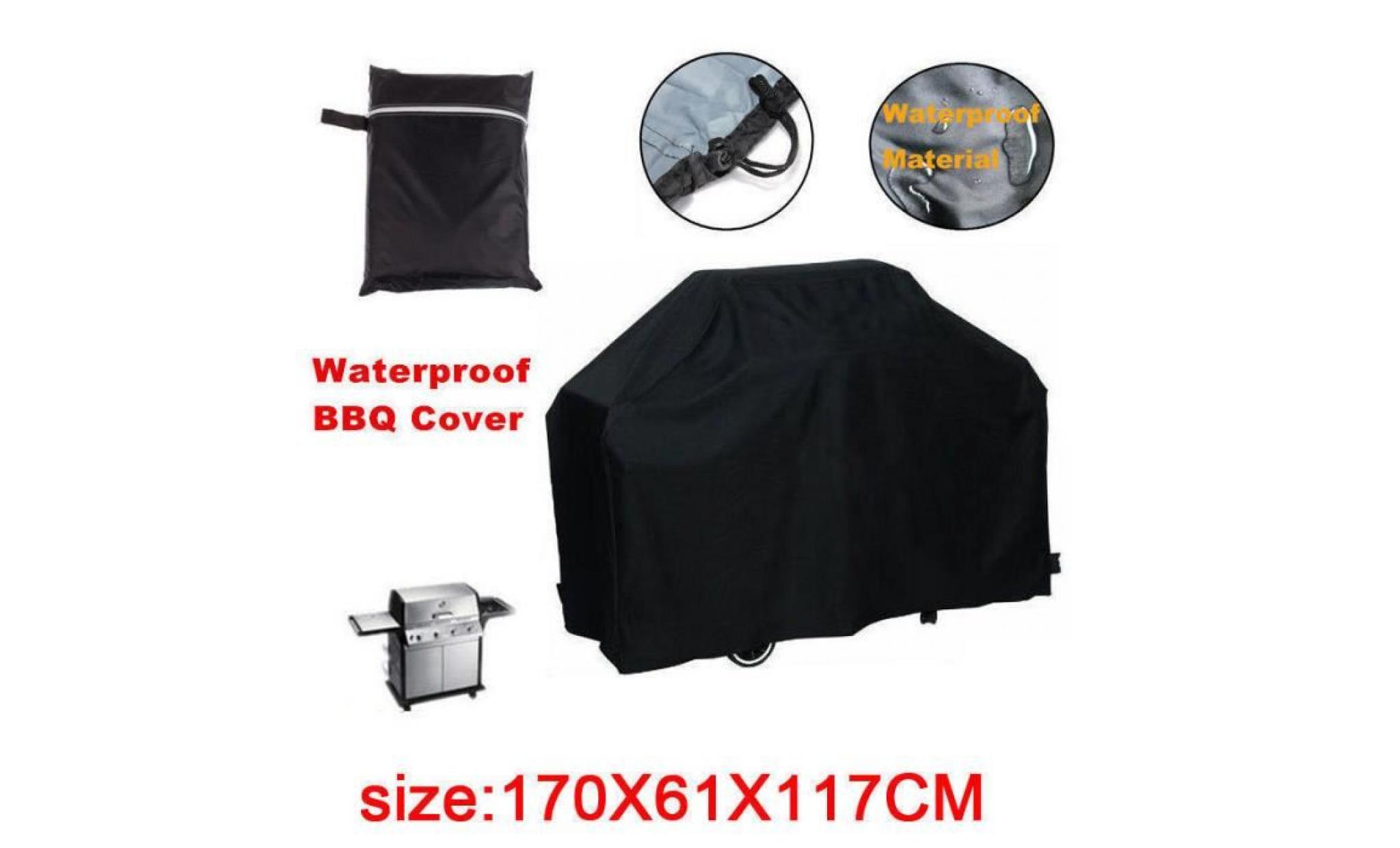 bbq barbecue housse de protection, antipoussière, Étanche, 170x61x117cm noir