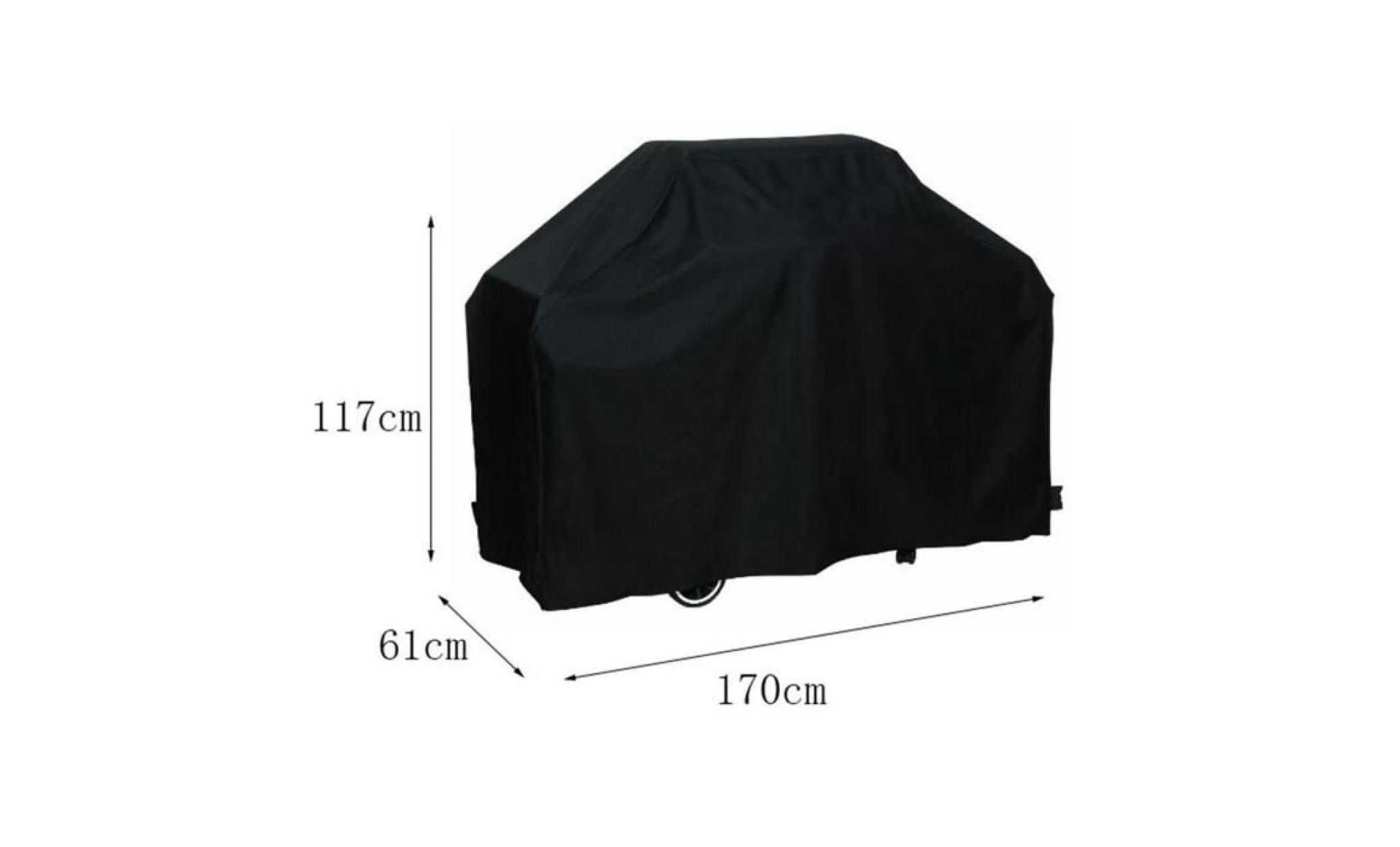 bbq imperméable noir cover grand protecteur de couverture pour gaz barbecue grill électrique au charbon (170 * 61 * 117cm)
