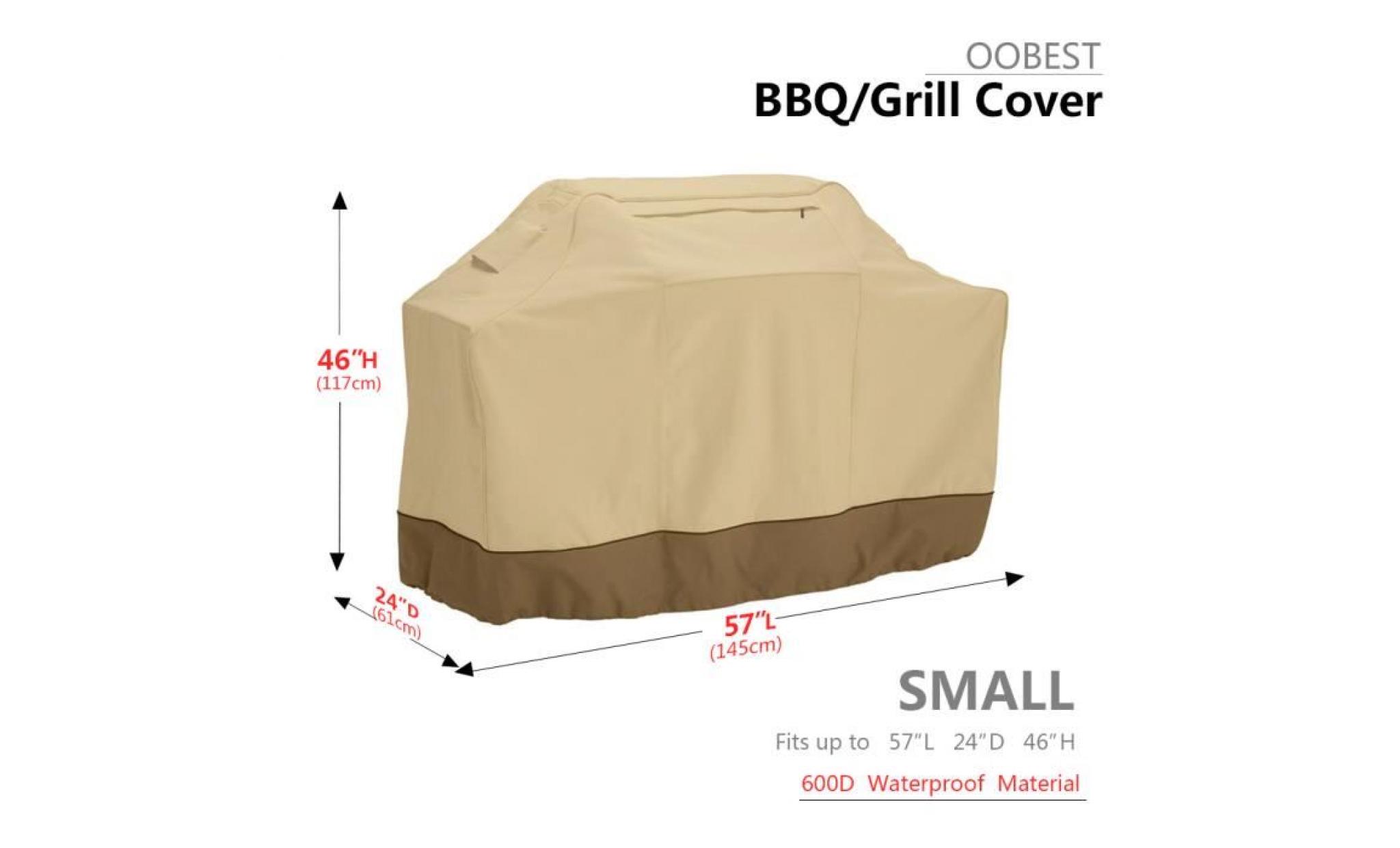 beige 145*61*117cm housse barbecue bbq grill couverture couvercle bâche extérieur Étanche antipoussière