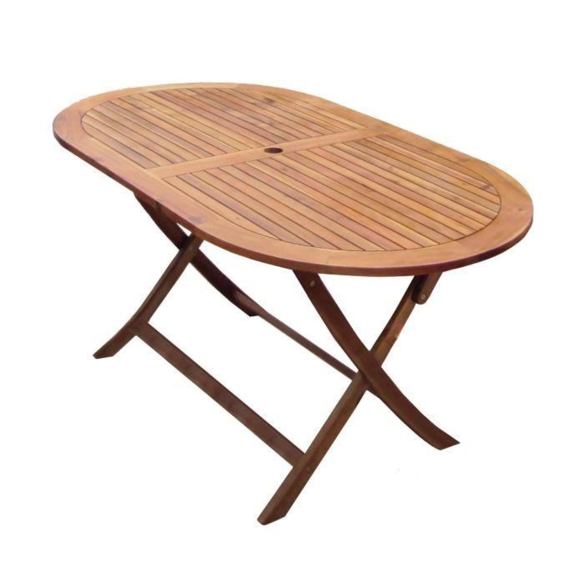 Bentley - Ensemble table ovale + 6 chaises en bois - jardin/patio pas cher