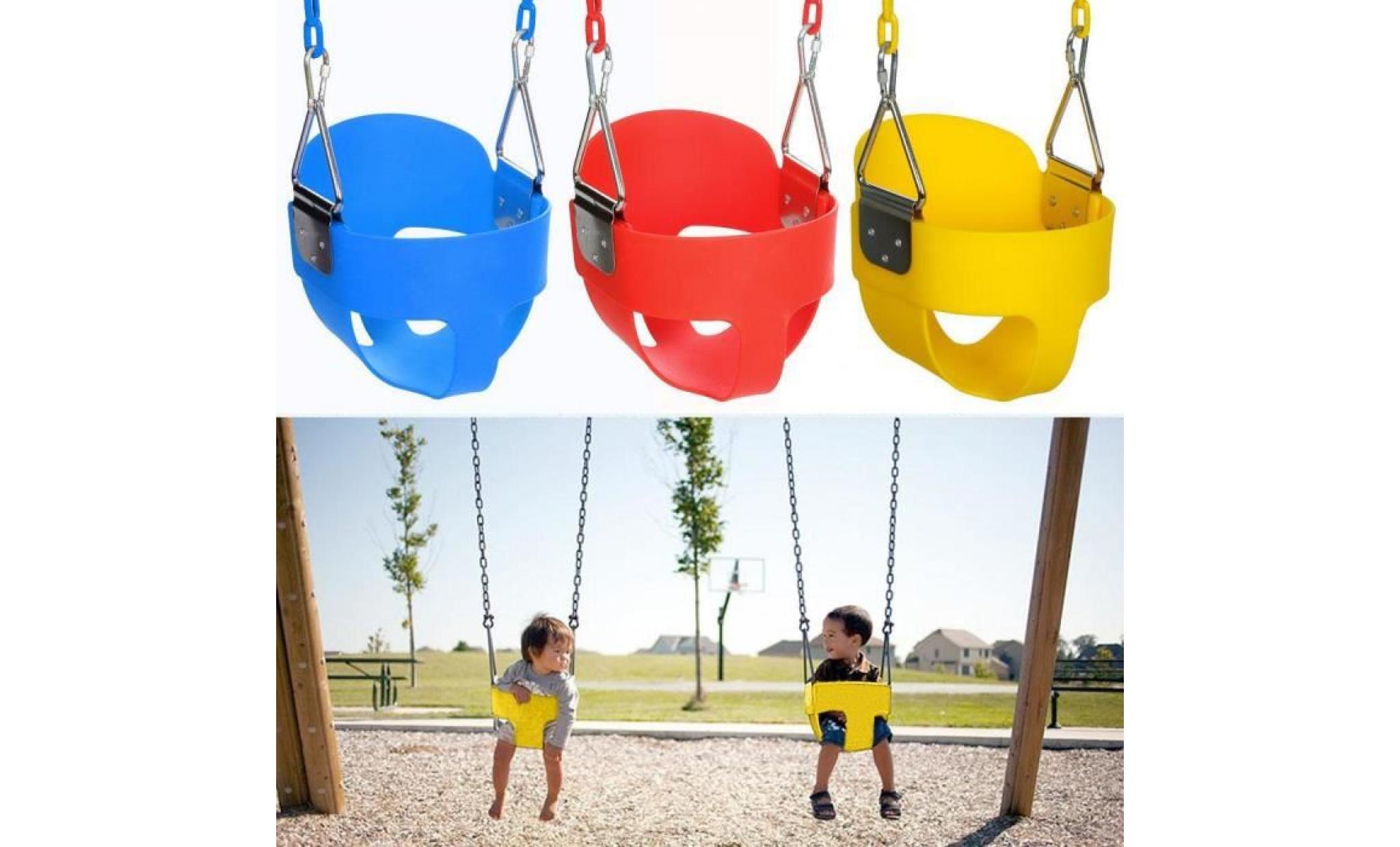 berceau swing baquet avec chaîne pour jardin jeux en plein air enfants jaune pas cher
