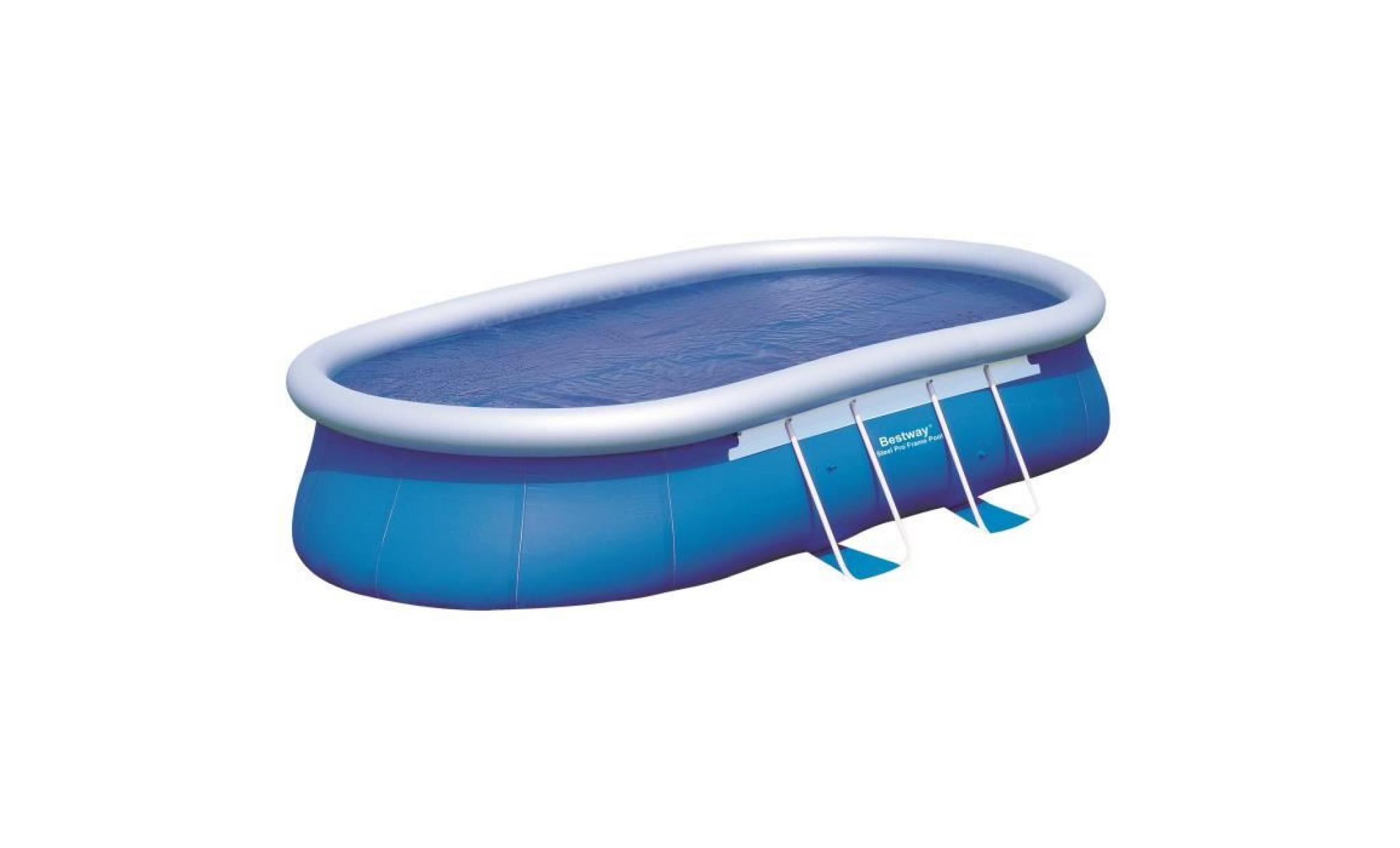 bestway bâche solaire pour fast set pools ovale 488x305x107cm   410x260cm