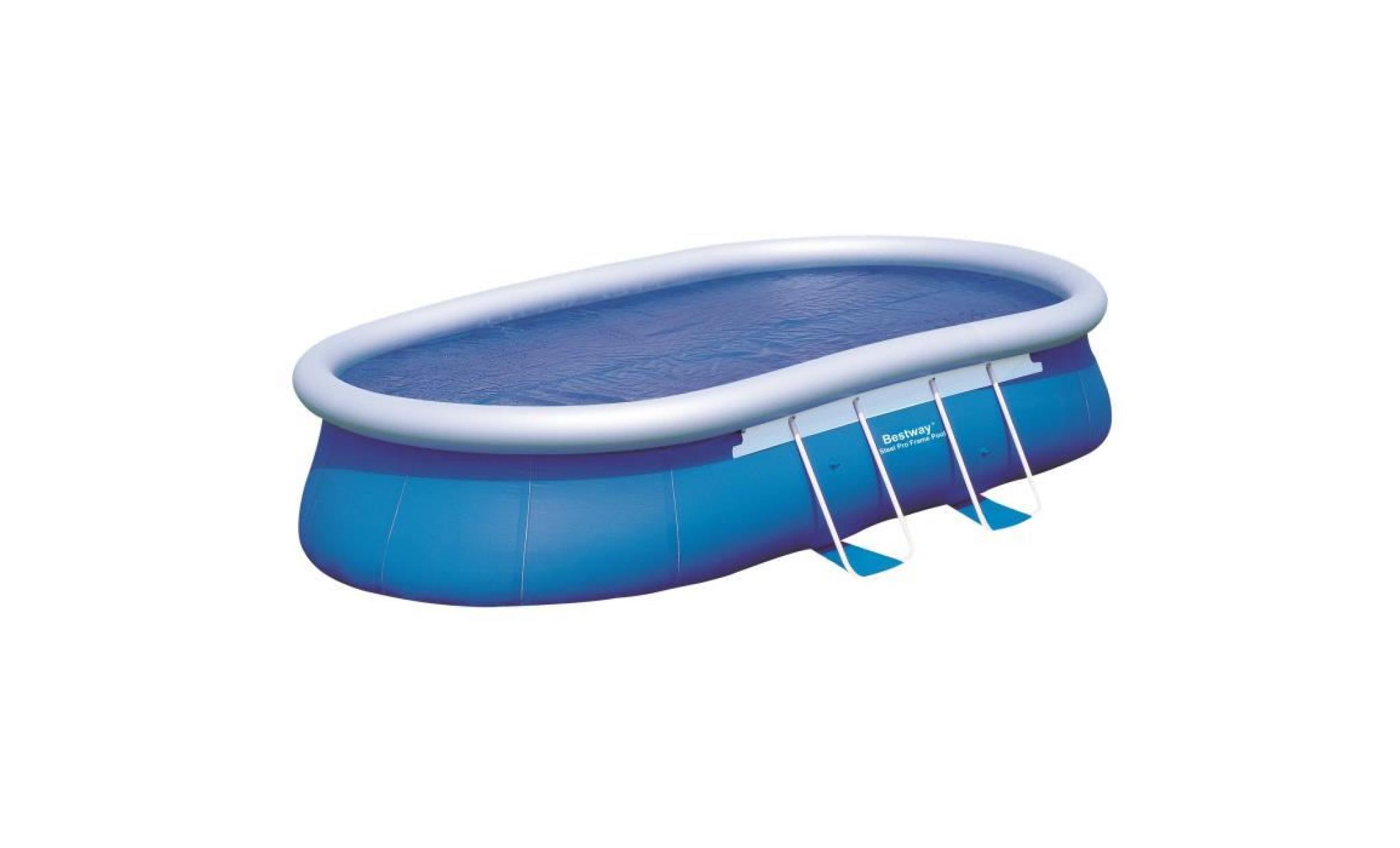 bestway bâche solaire pour fast set pools ovale 549x366x122cm   500x311cm