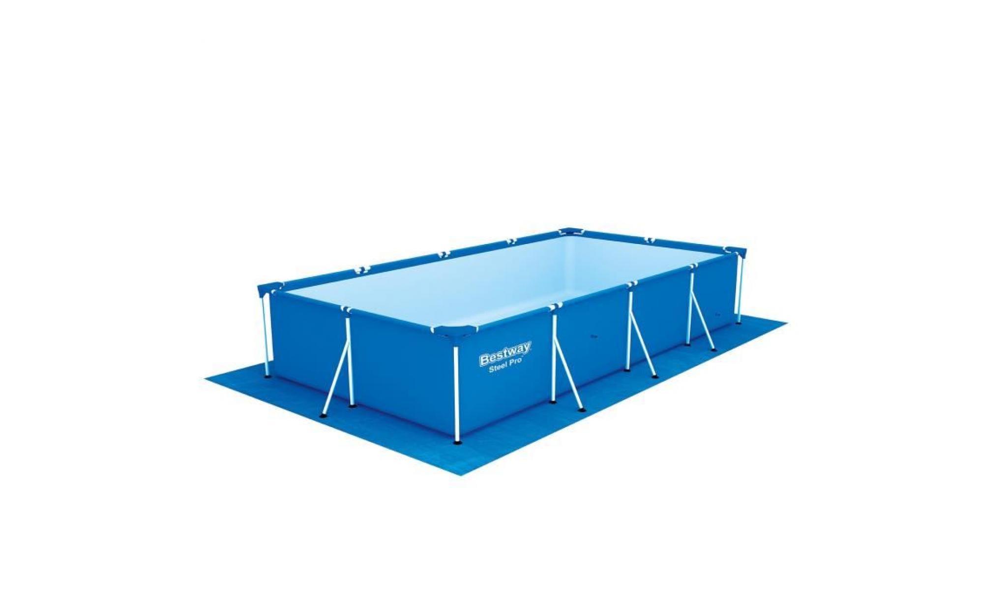 bestway tapis de sol pour piscine rectangulaire splash frame pools   400x211 cm   bleu