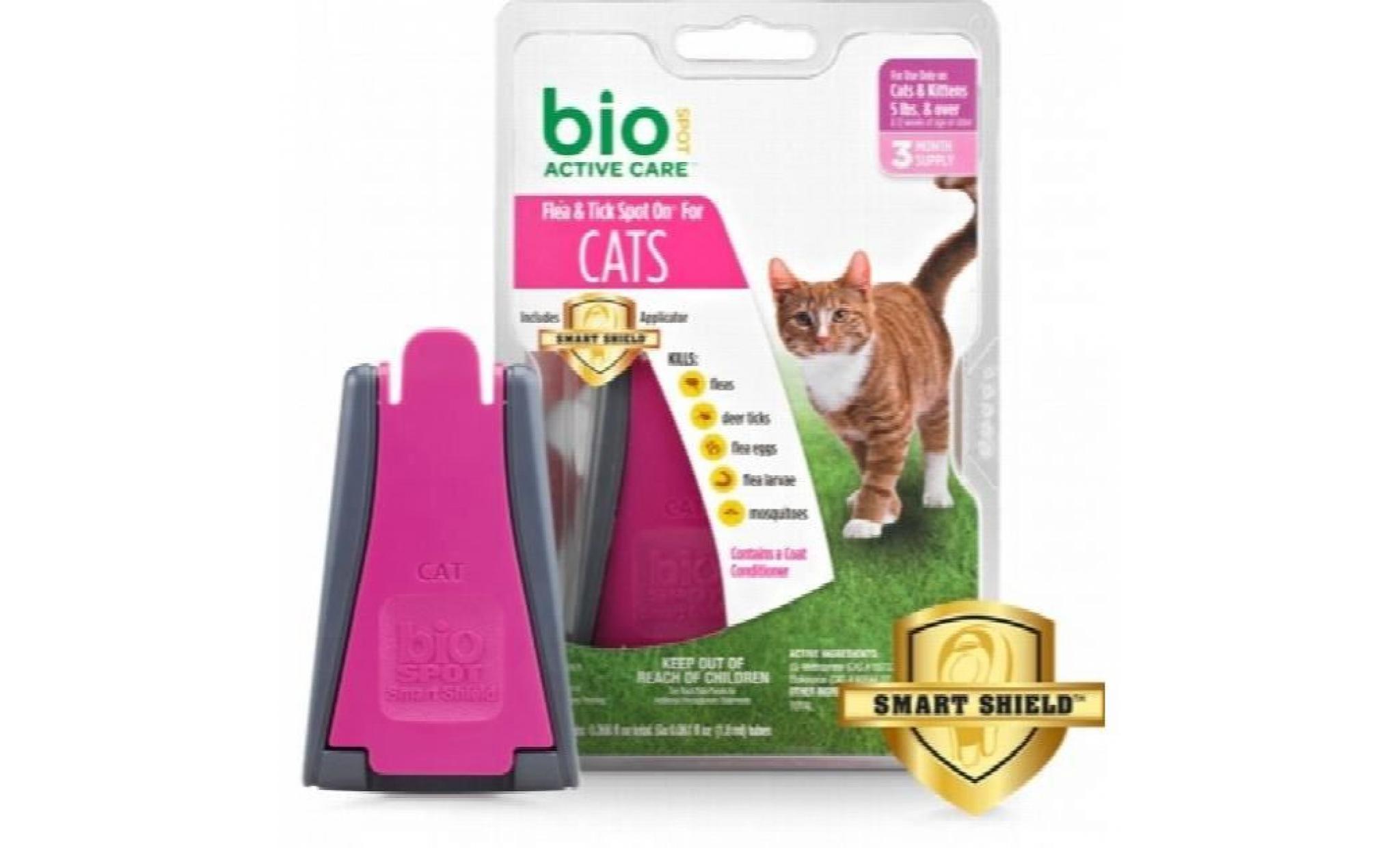 bio spot active care cat flea and tick spot on with applicator, over 5 lb, 3 ct 1e2lfm